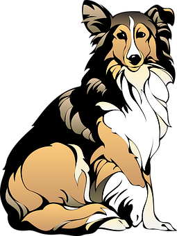Geanimeerde Collie Hond Illustrasie Muurpapier