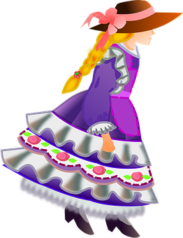 Geanimeerde Flamenco Danser Illustrasie Muurpapier