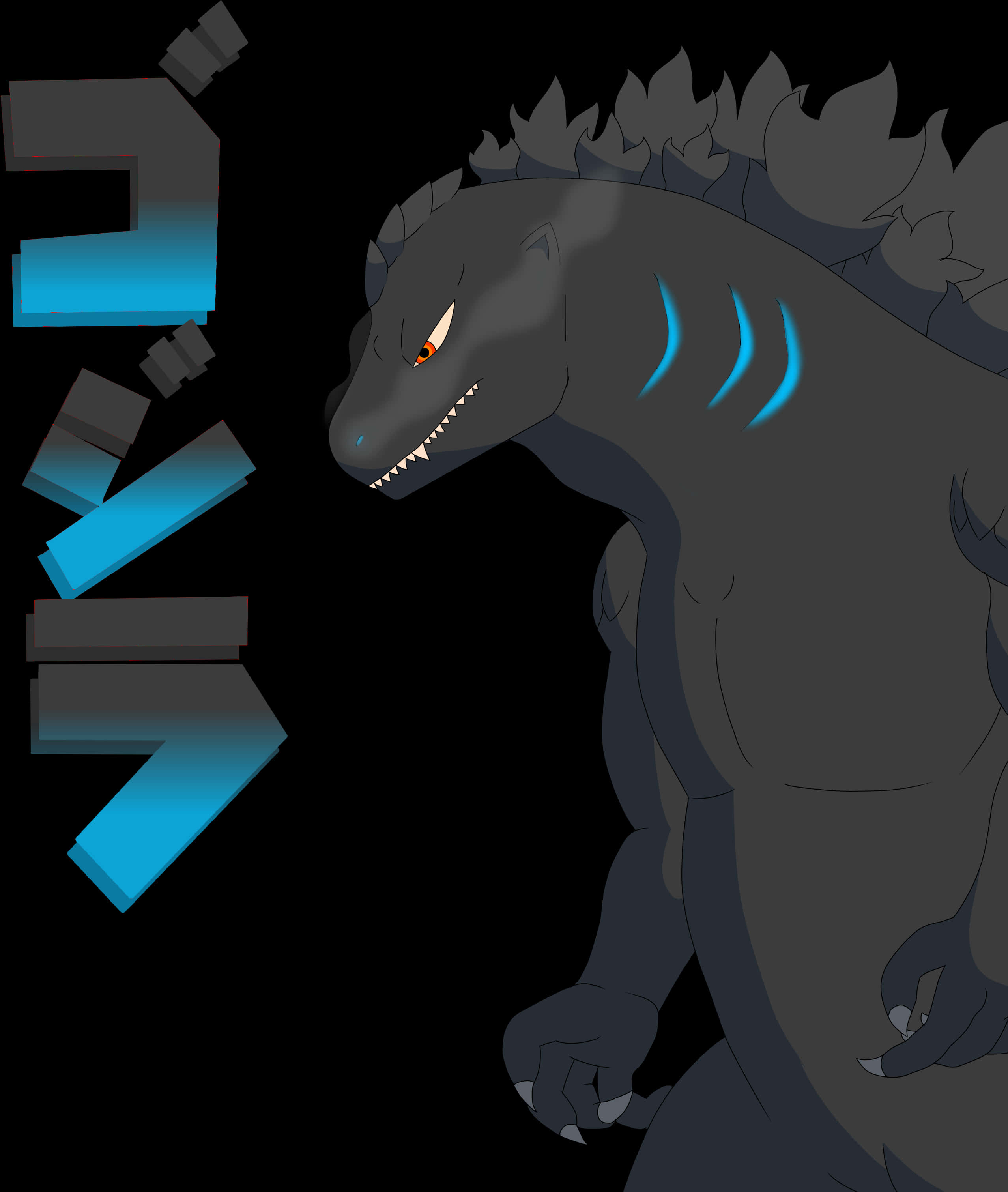 Geanimeerde Godzilla Profiel Muurpapier