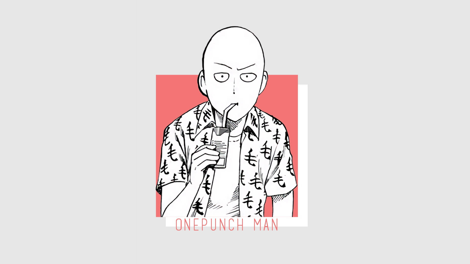 Geanimeerde Komiese Uitdrukking van Saitama Muurpapier