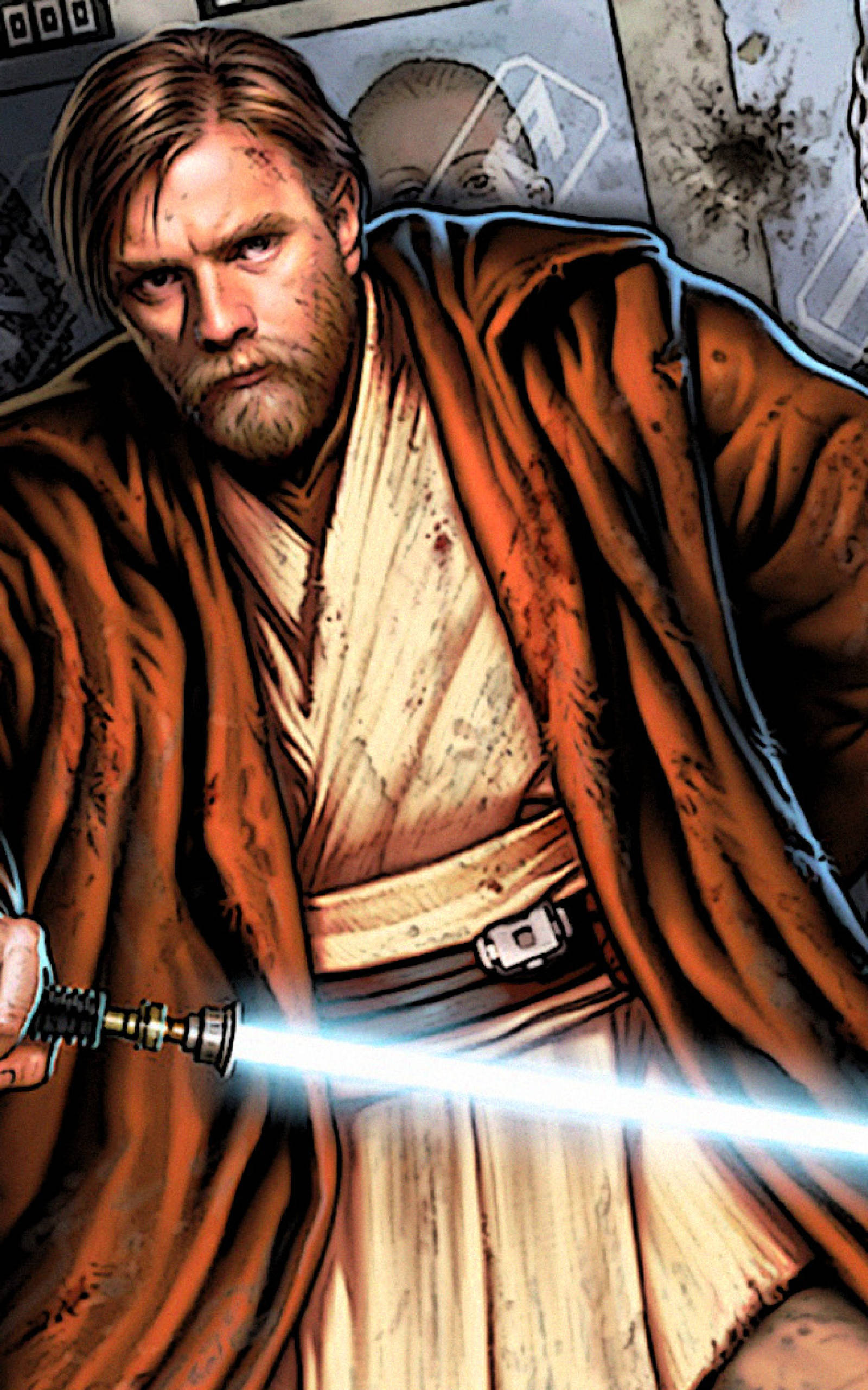 Geanimeerde Obi-Wan Star Wars Tablets Muurpapier
