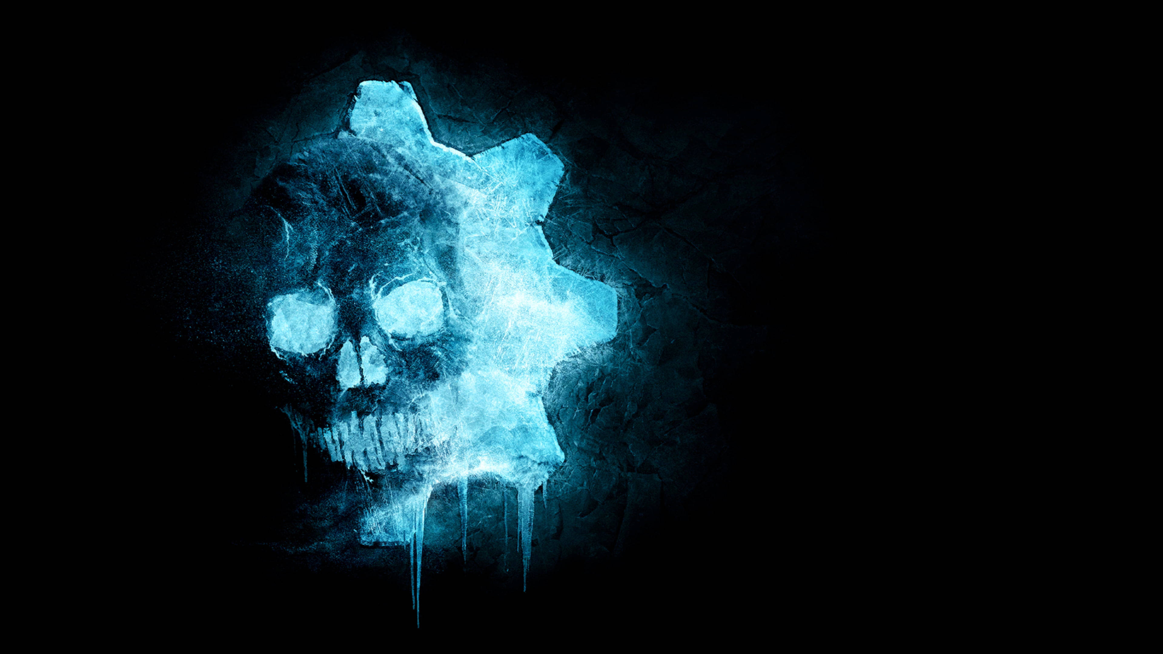 Gears 5 4K Blou Skedel Muurpapier
