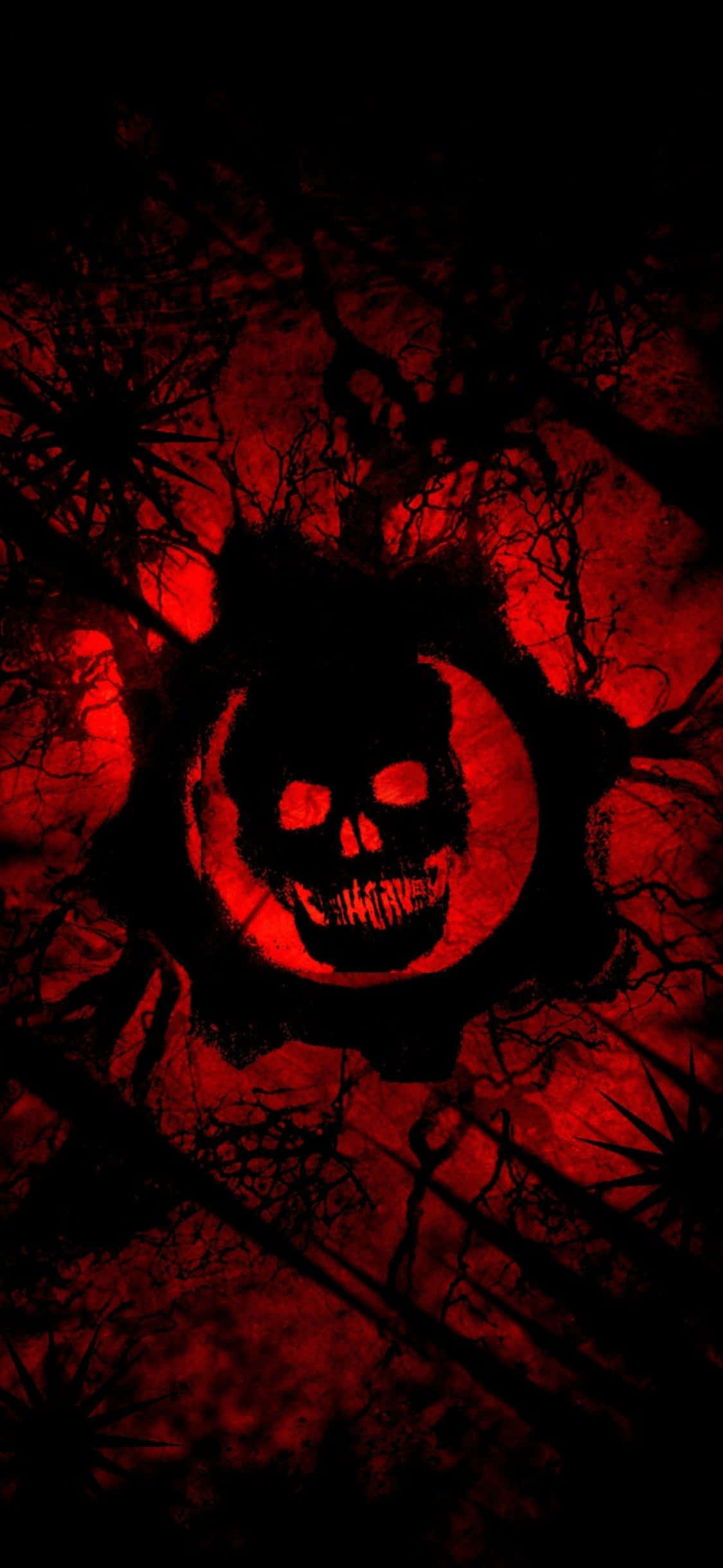 gears of war-logo in rooi en swart Muurpapier