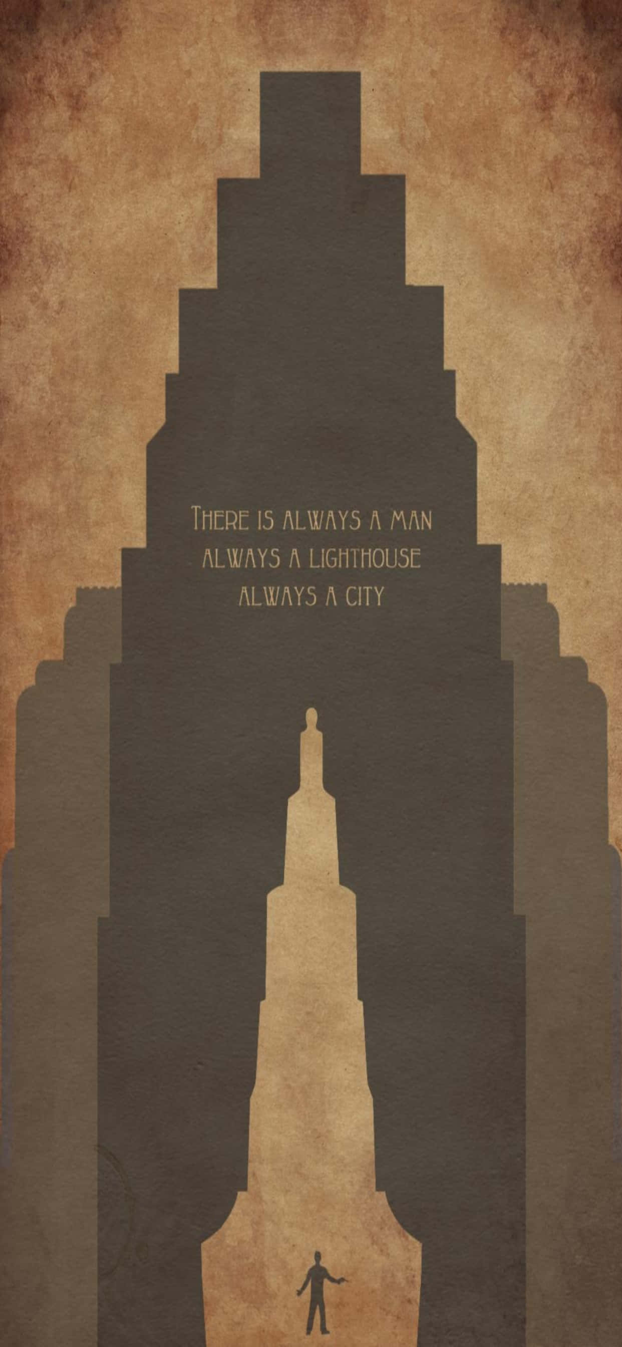 Gebou Silhoeët iPhone Xs Max Bioshock Infinite-agtergrond Muurpapier