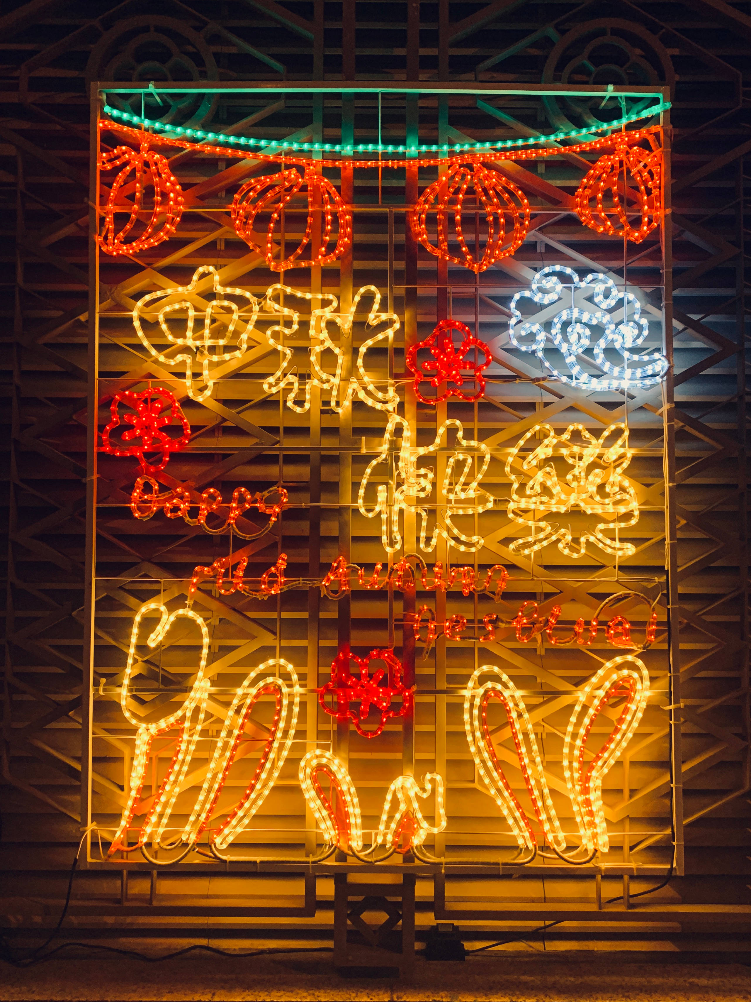 Geel Chinese Neon-teken iPhone Muurpapier