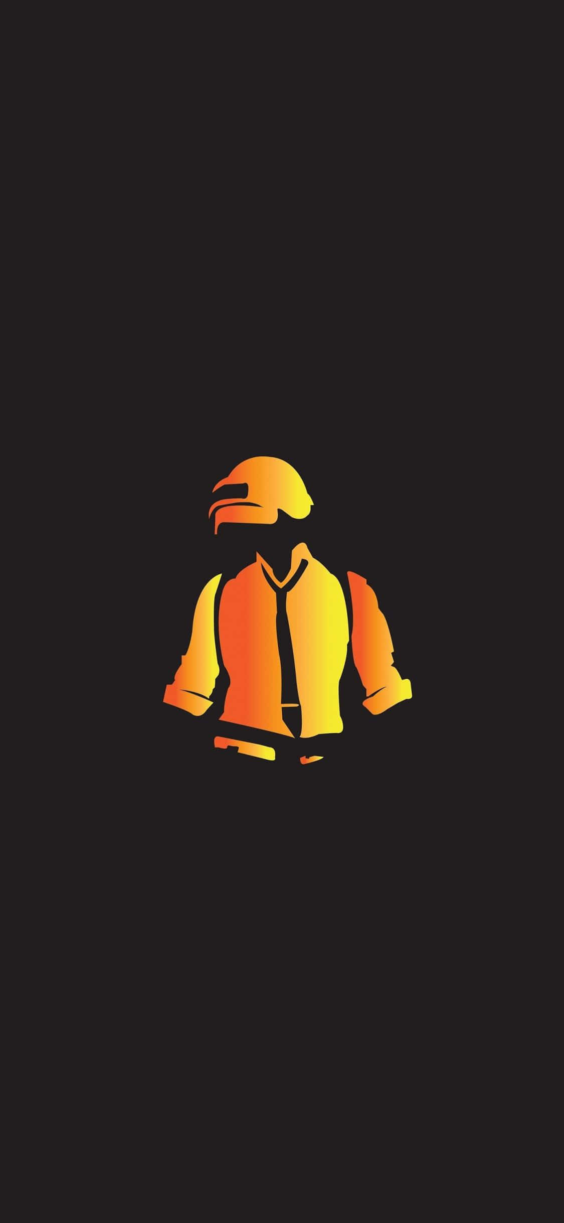 Geel en Oranje Vektorkuns PUBG iPhone Muurpapier