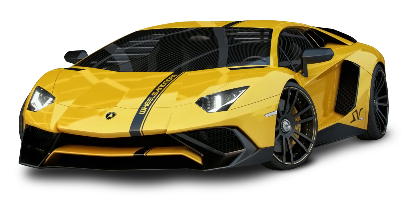Geel Lamborghini Aventador S V Muurpapier