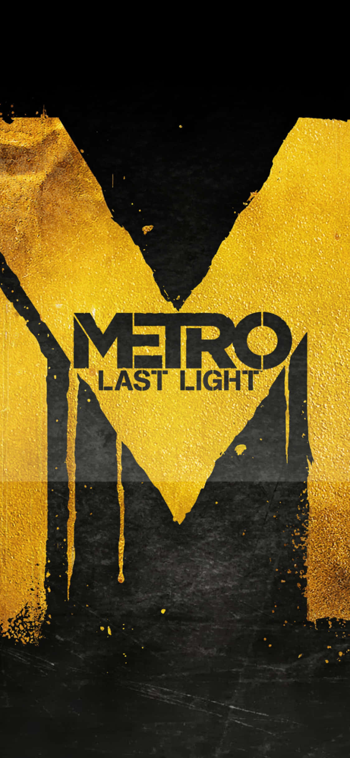 Geel Logo iPhone X Metro Last Light Agtergrond Muurpapier