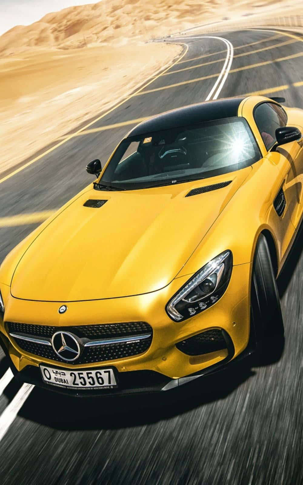 Geel Luukse Mercedes Benz iPhone Muurpapier