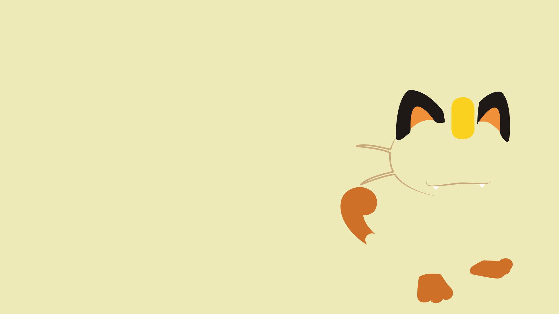 Geel Meowth Cool Pokémon Muurpapier