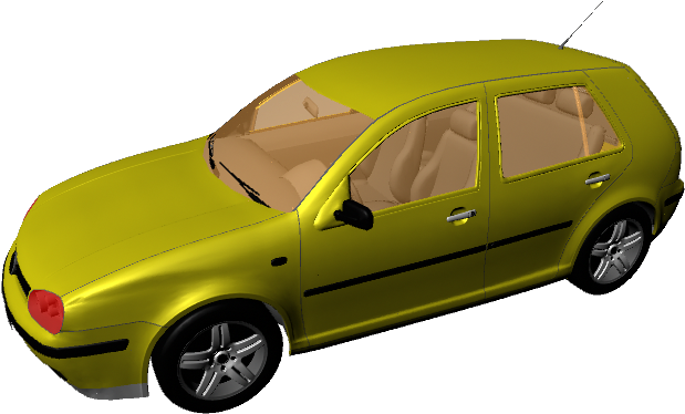 Geel Motor3 D Model Muurpapier