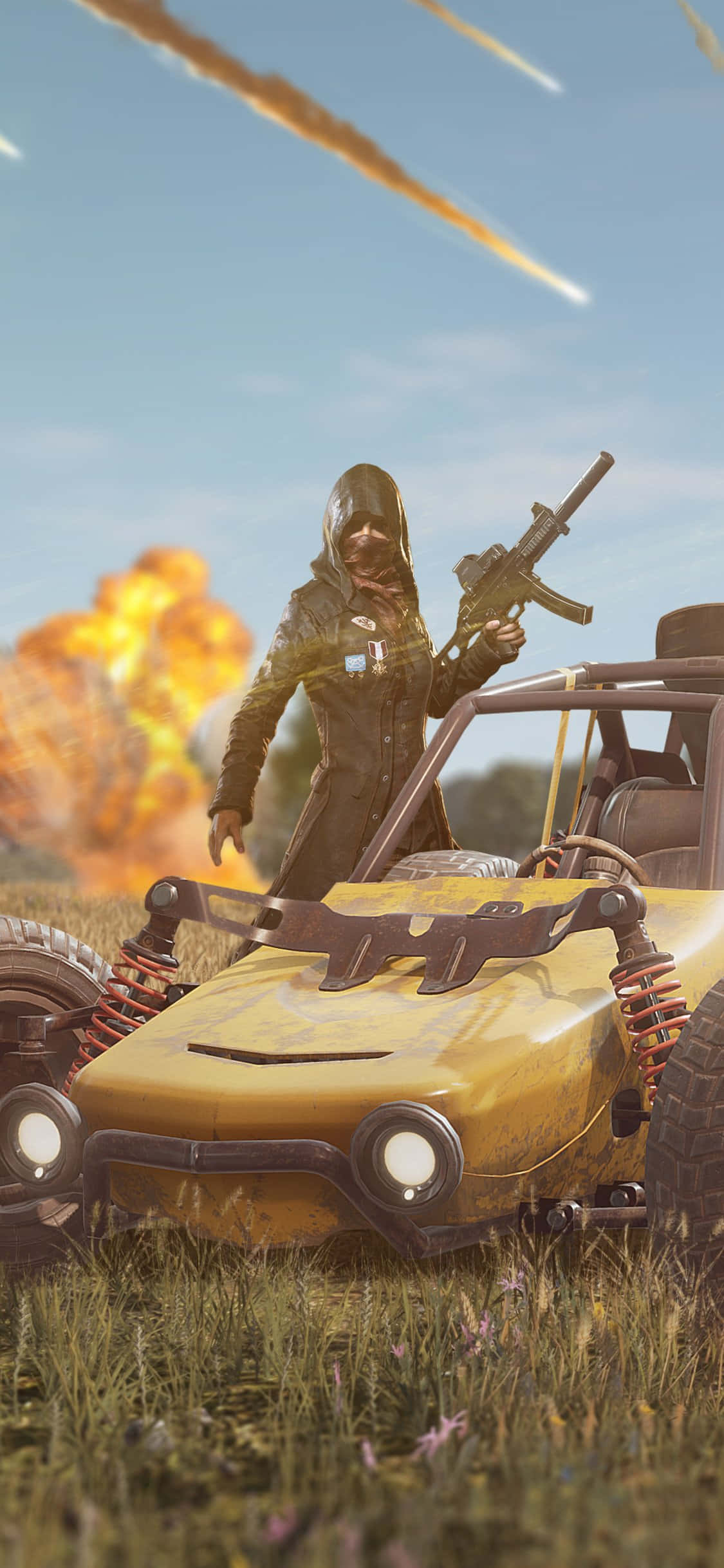 Geel Resiesmotor PUBG iPhone Muurpapier