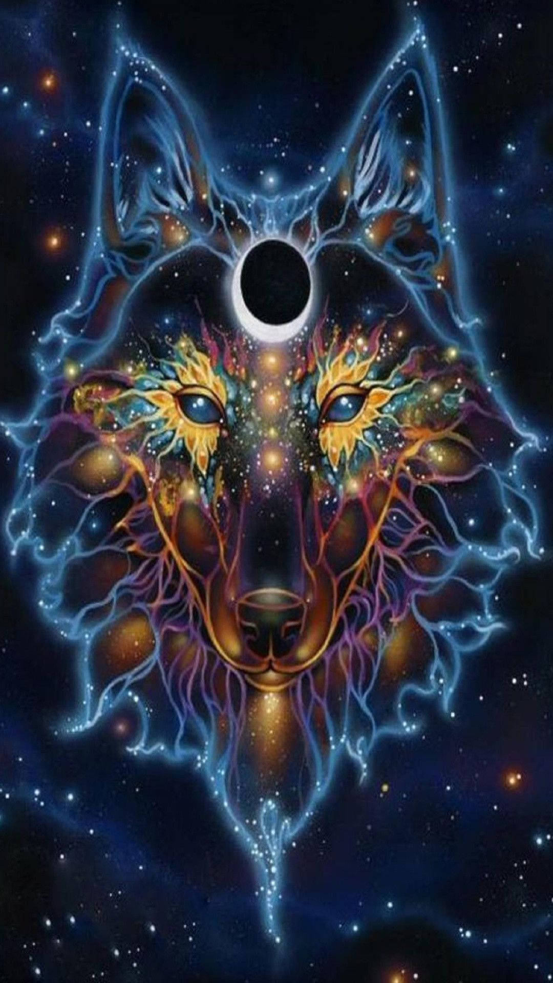 Geestelike Estetiese Goddelike Wolf Muurpapier