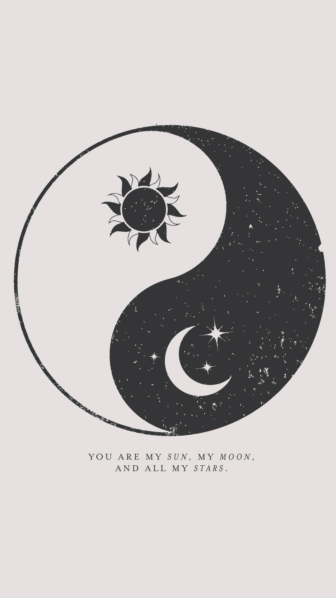 Geestelike Estetika Son-Maan Yin Yang Muurpapier