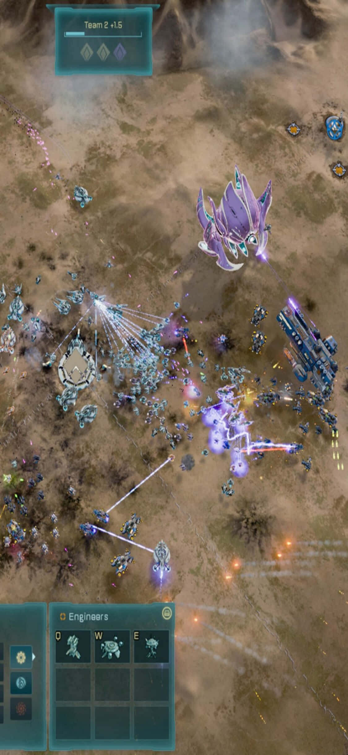 Geheimsinnige ligstrale in die wêreld van Ashes of the Singularity Muurpapier