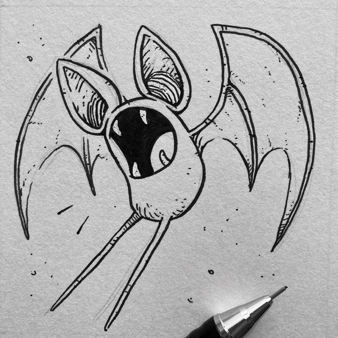 Geïnkte Zubat Muurpapier