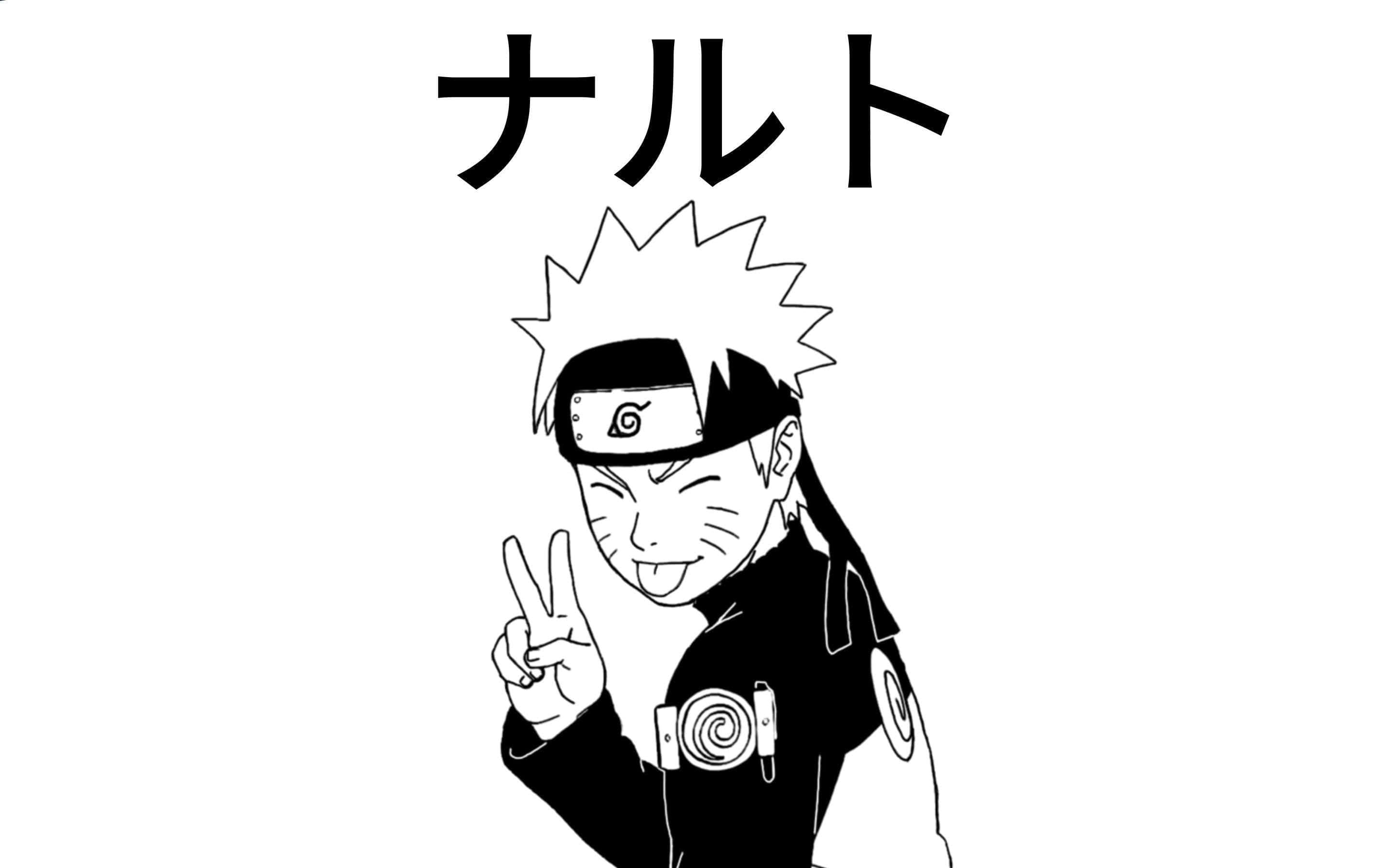 Gek Naruto Wit Muurpapier
