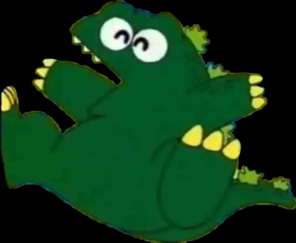Gekartooniseerde Godzilla-parodie Muurpapier