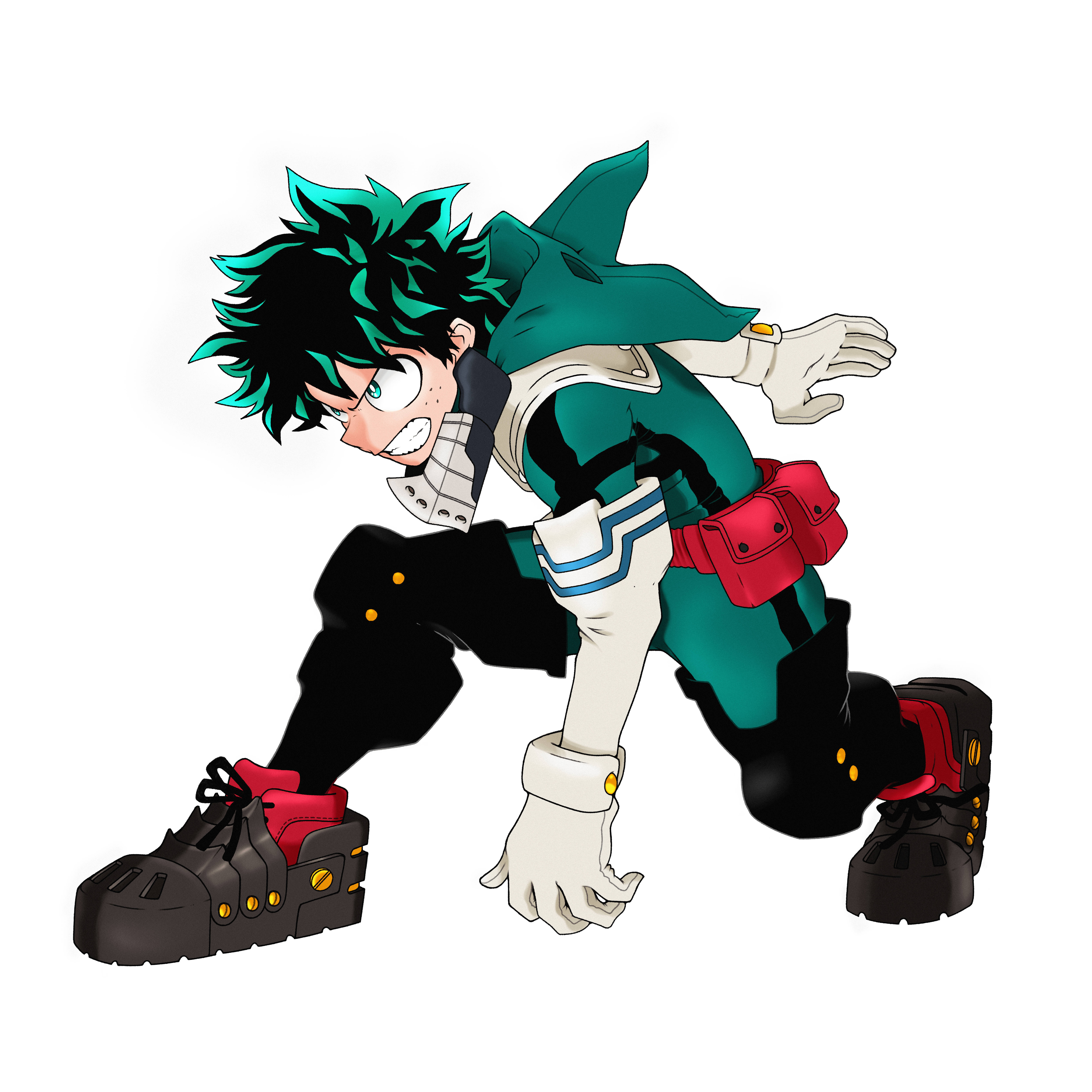 Geknielde Izuku Midoriya 4K Muurpapier