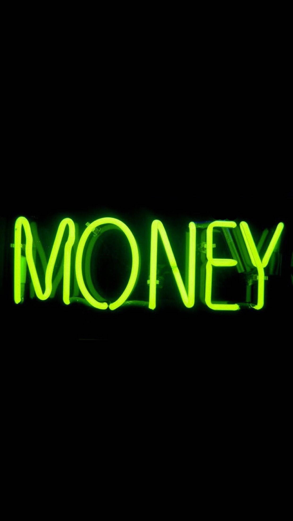 Geld Neon Groen Estetika Muurpapier
