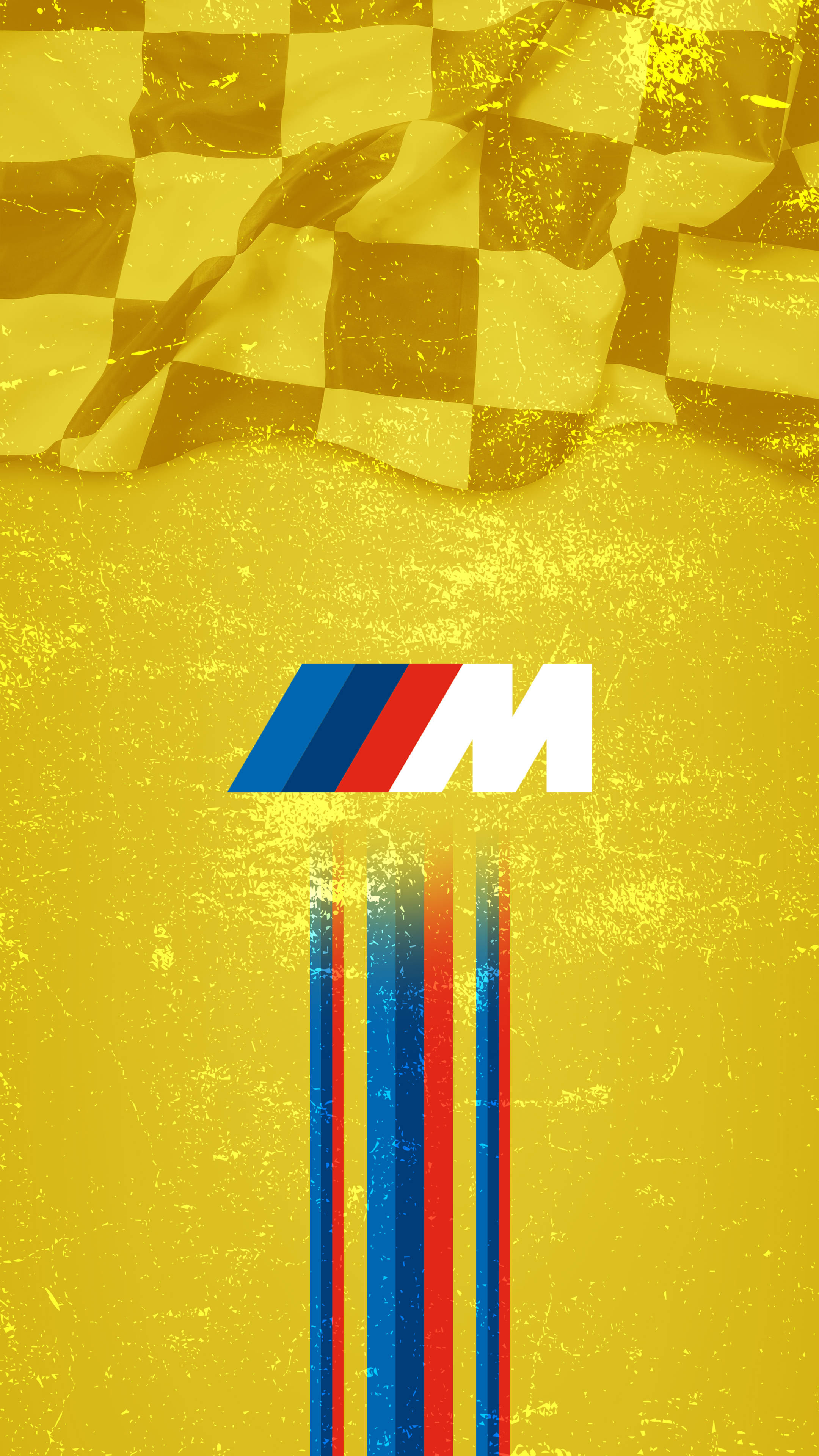 Gele Renvlag BMW M-logo Muurpapier