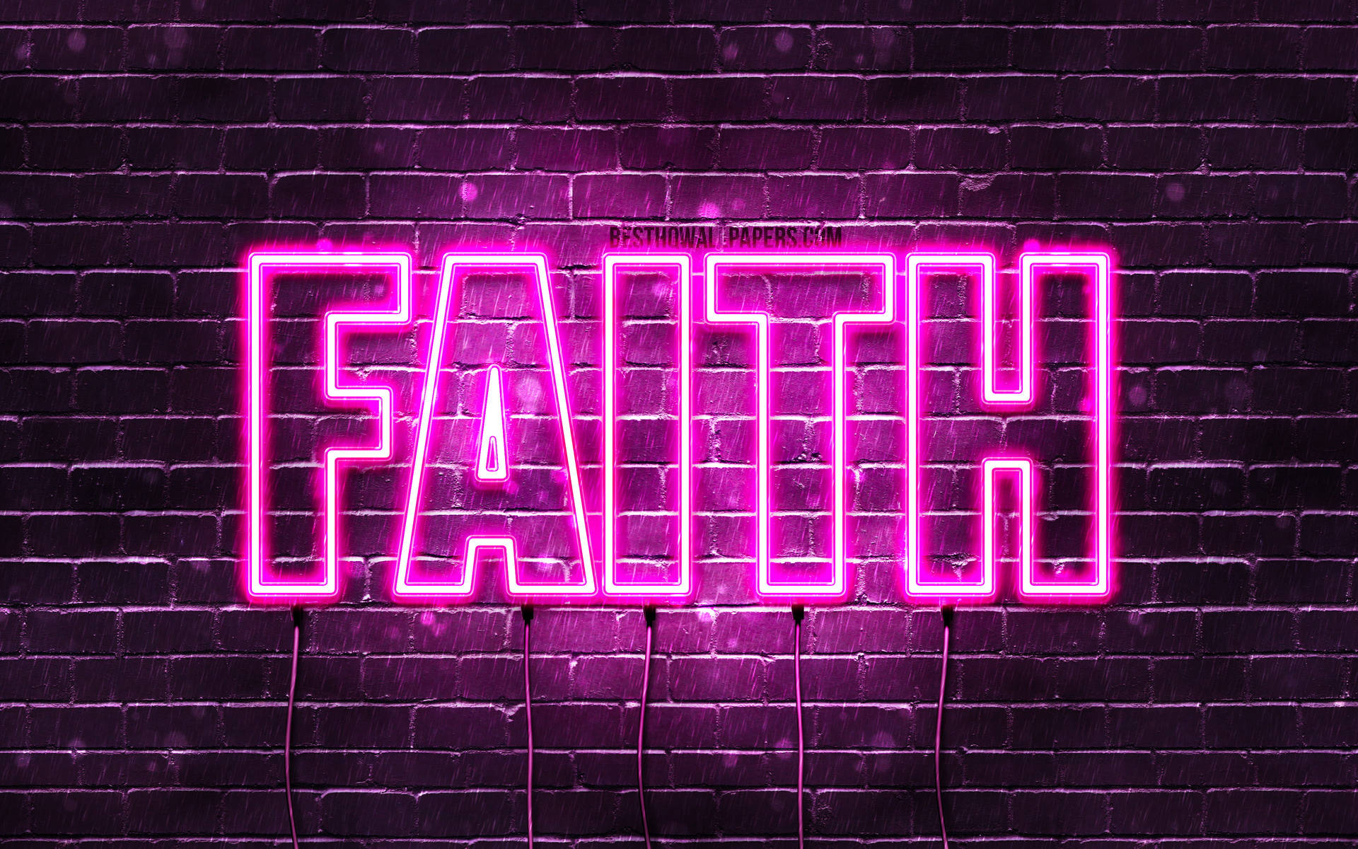 Geloof in God Pers Neon — Pienk estetiese GIF Muurpapier