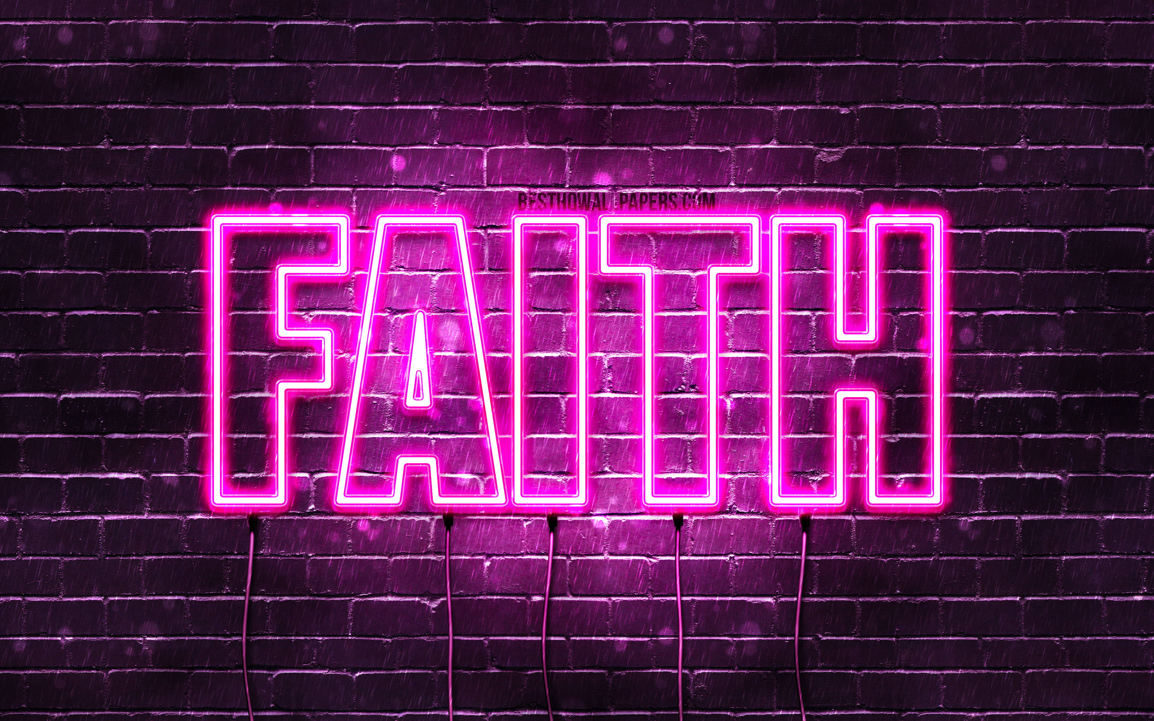 Geloof in God Pers Neon Muurpapier