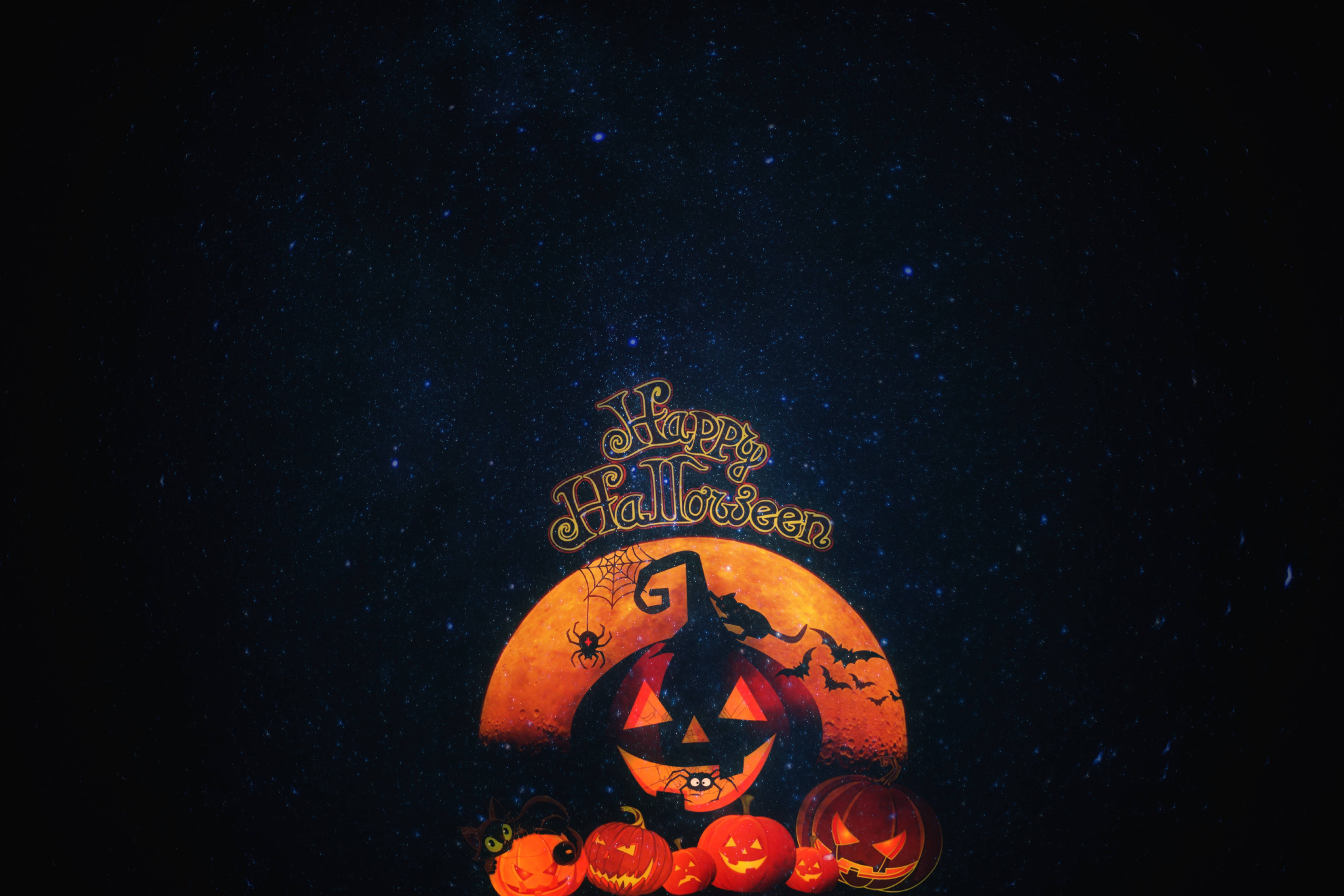 Gelukkige Halloween Pampoene Muurpapier