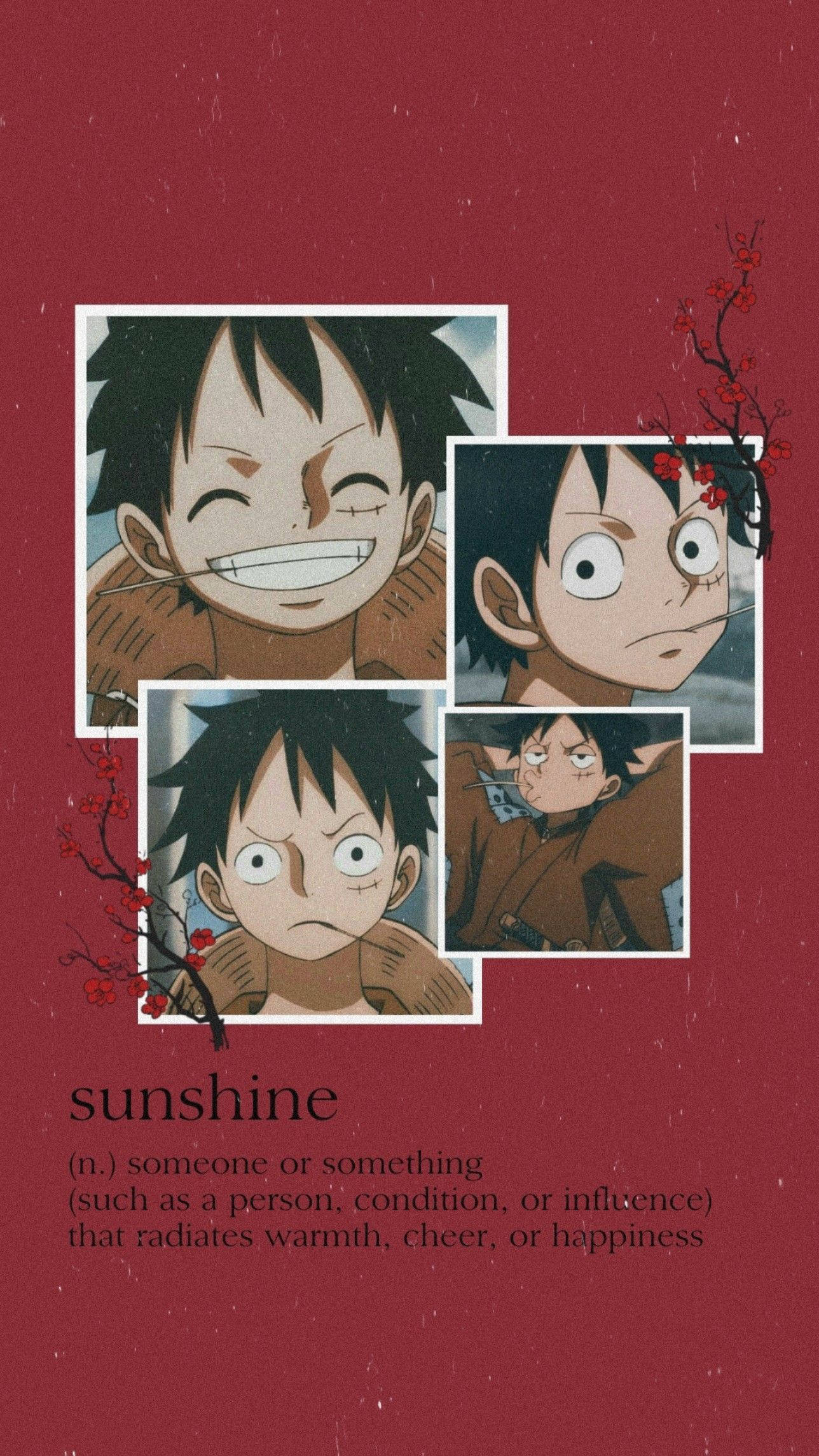 Gelukkige Luffy One Piece Estetika Muurpapier