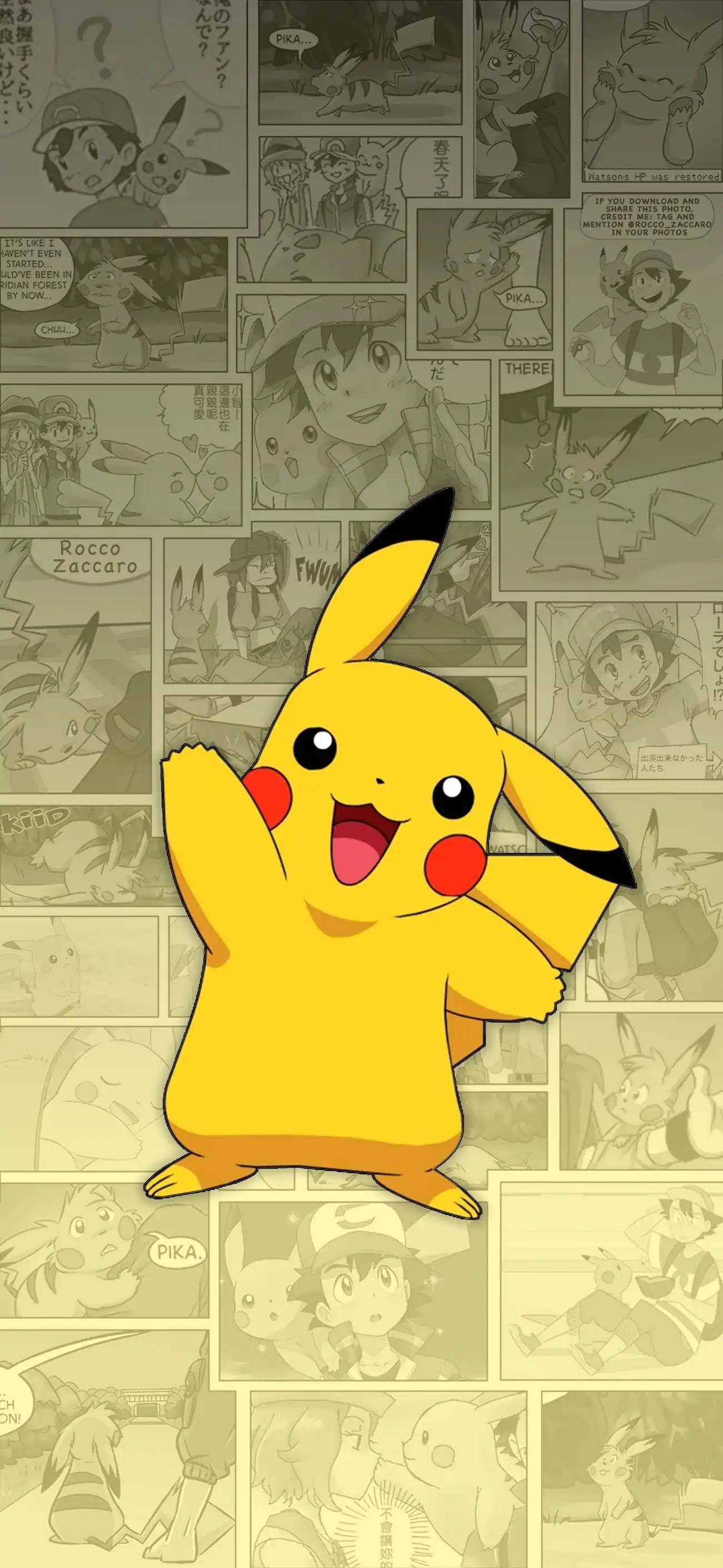 Gelukkige Pikachu iPhone Muurpapier