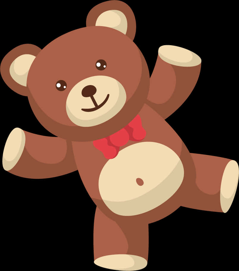 Gelukkige Teddiebeer Met Strikdas Muurpapier