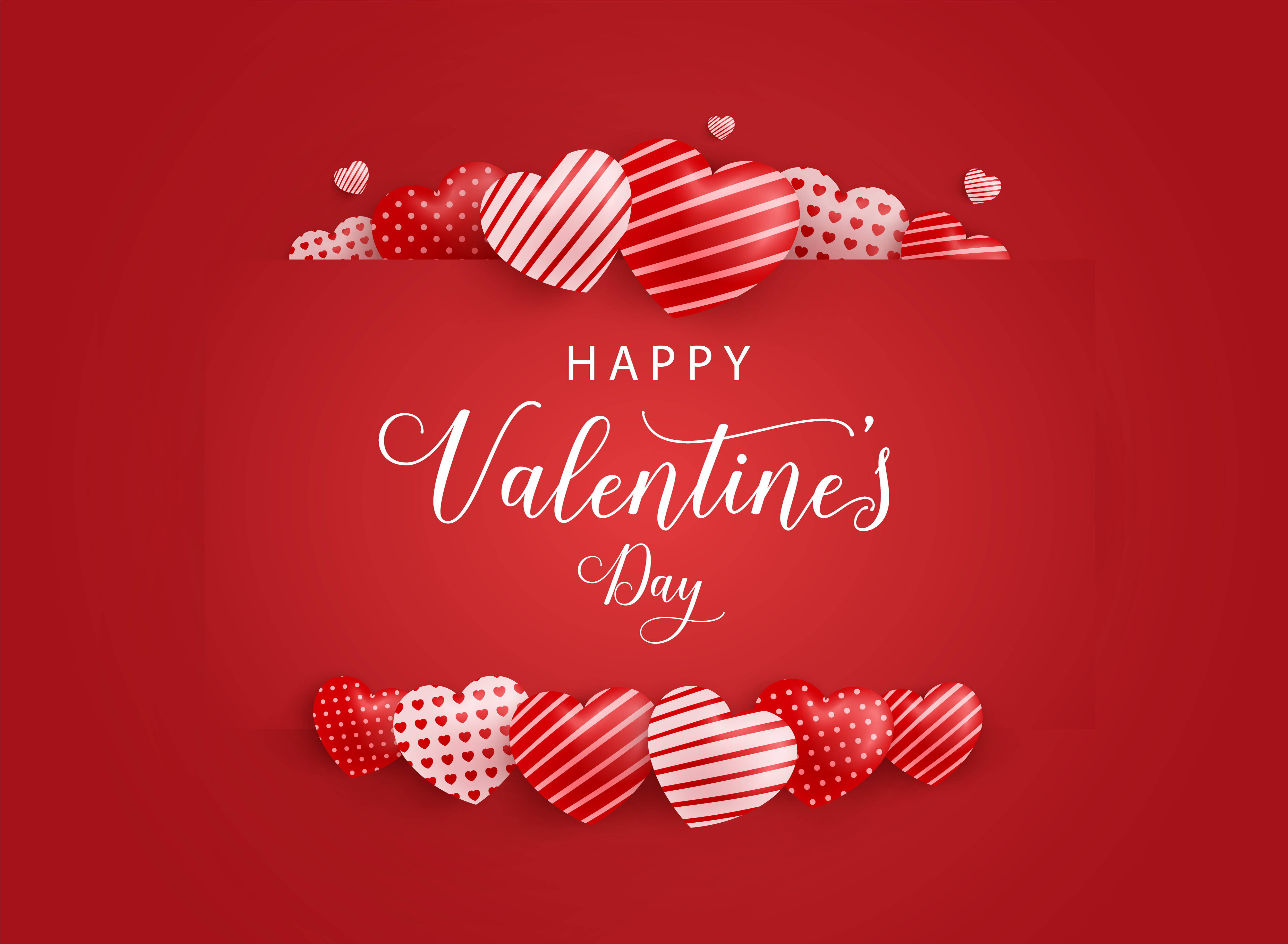 Gelukkige Valentynsdag Gepatroneerde Harte Muurpapier