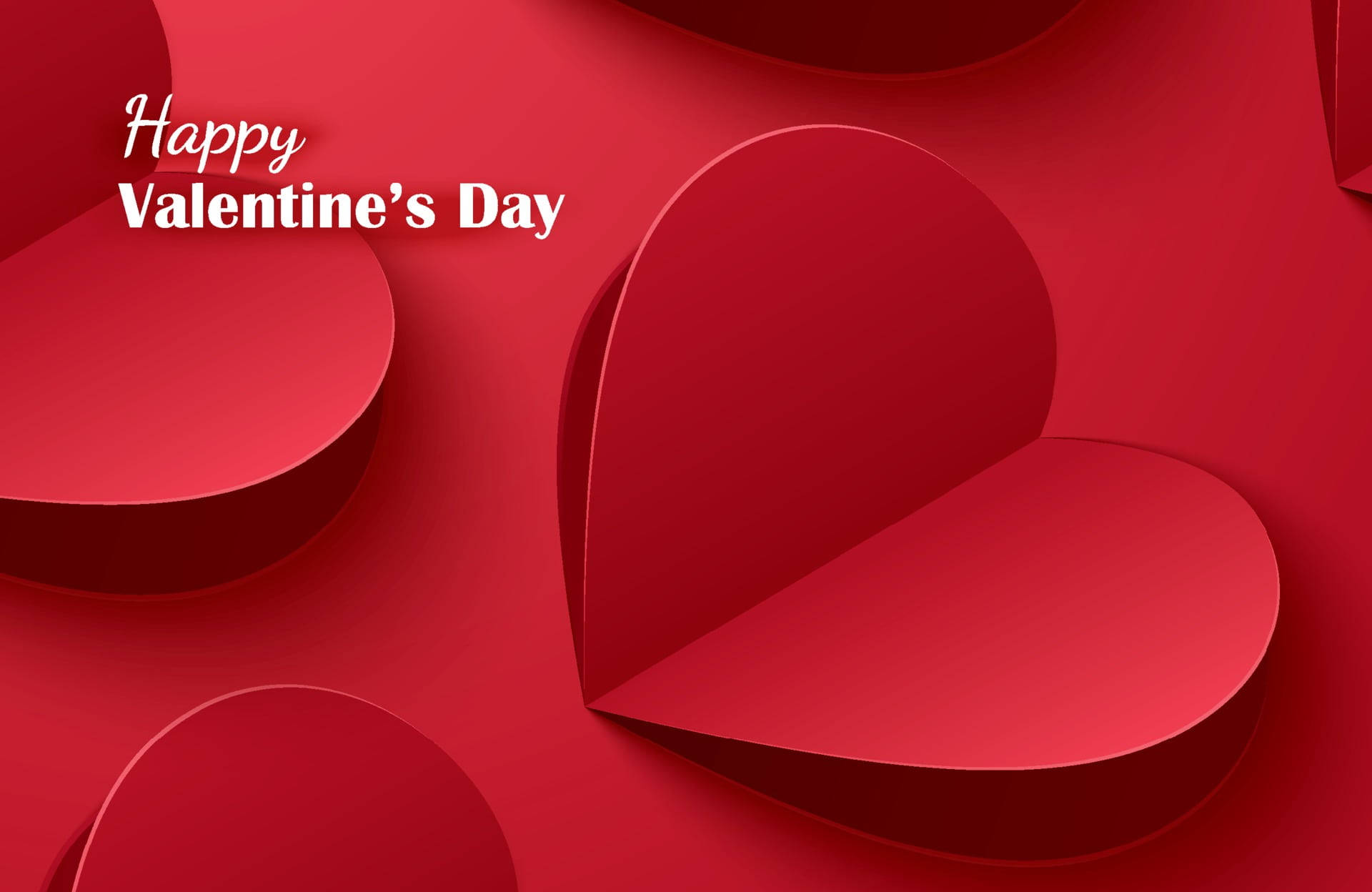 Gelukkige Valentynsdag Gevoude Harte Muurpapier