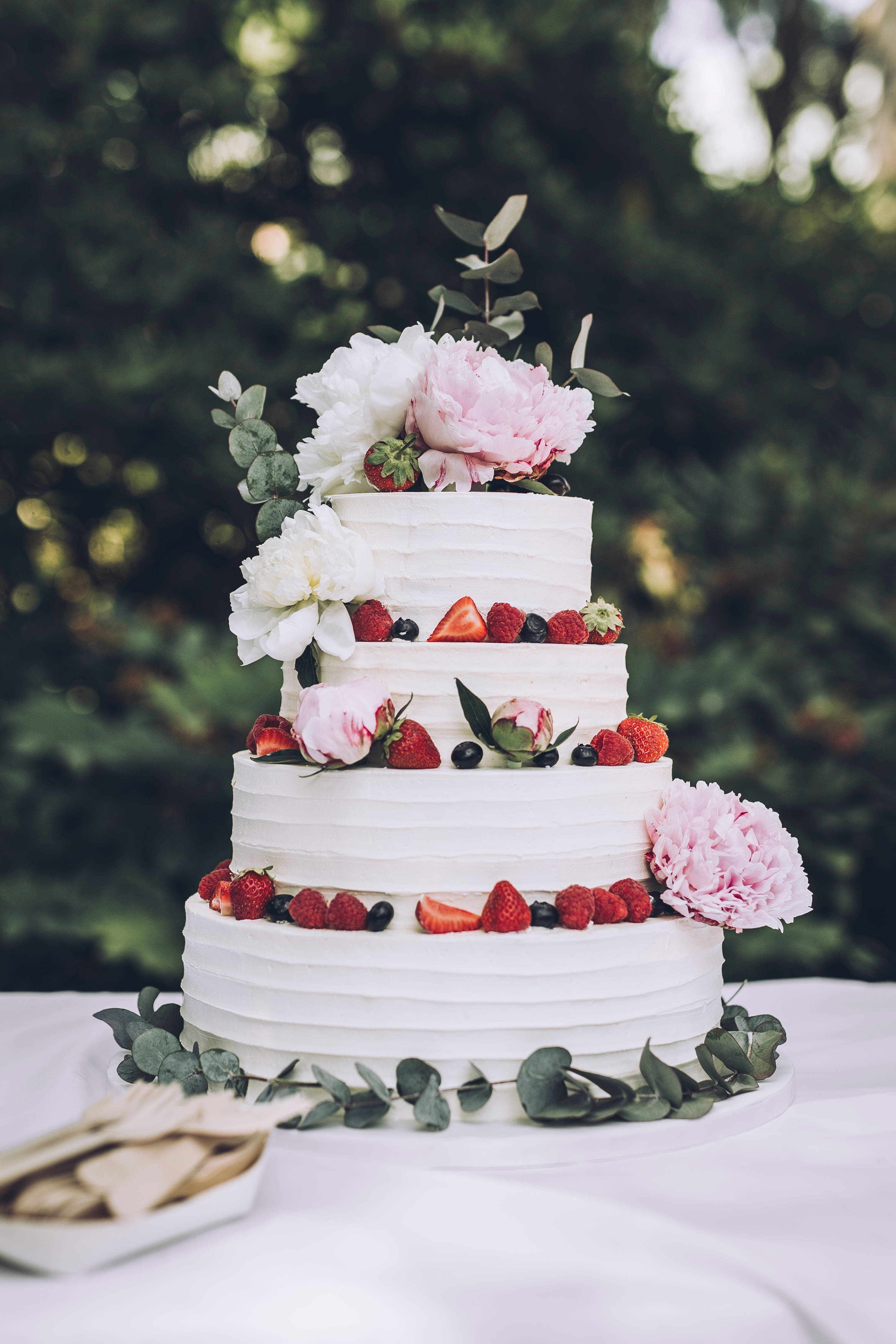 Gemengde Bessies Rose Troukoek Muurpapier