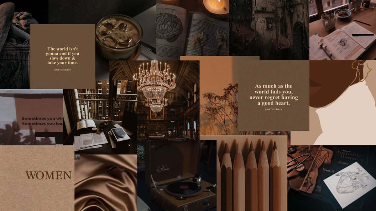 Geniet die eenvoudige warmte van Aesthetic Brown Muurpapier