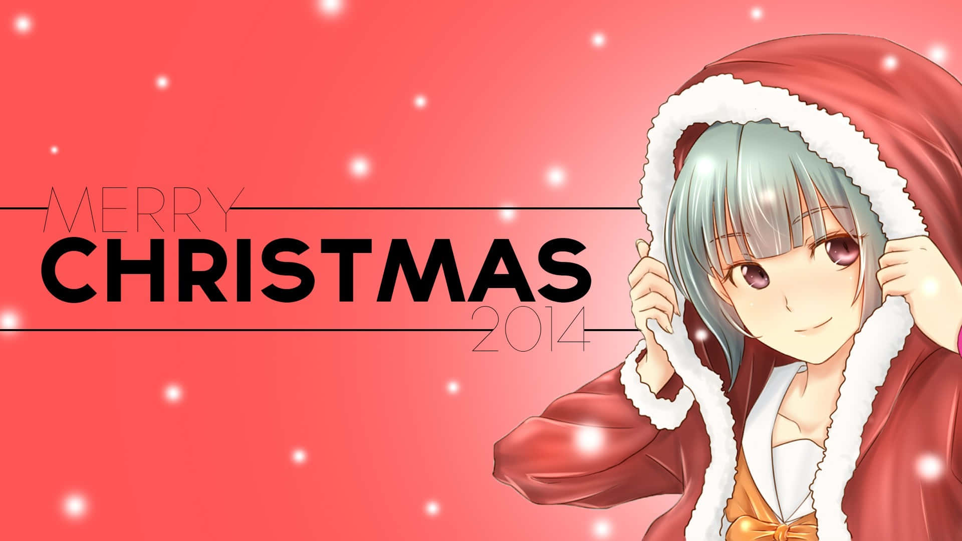 Geniet die Feestelike Anime Kersfees Muurpapier