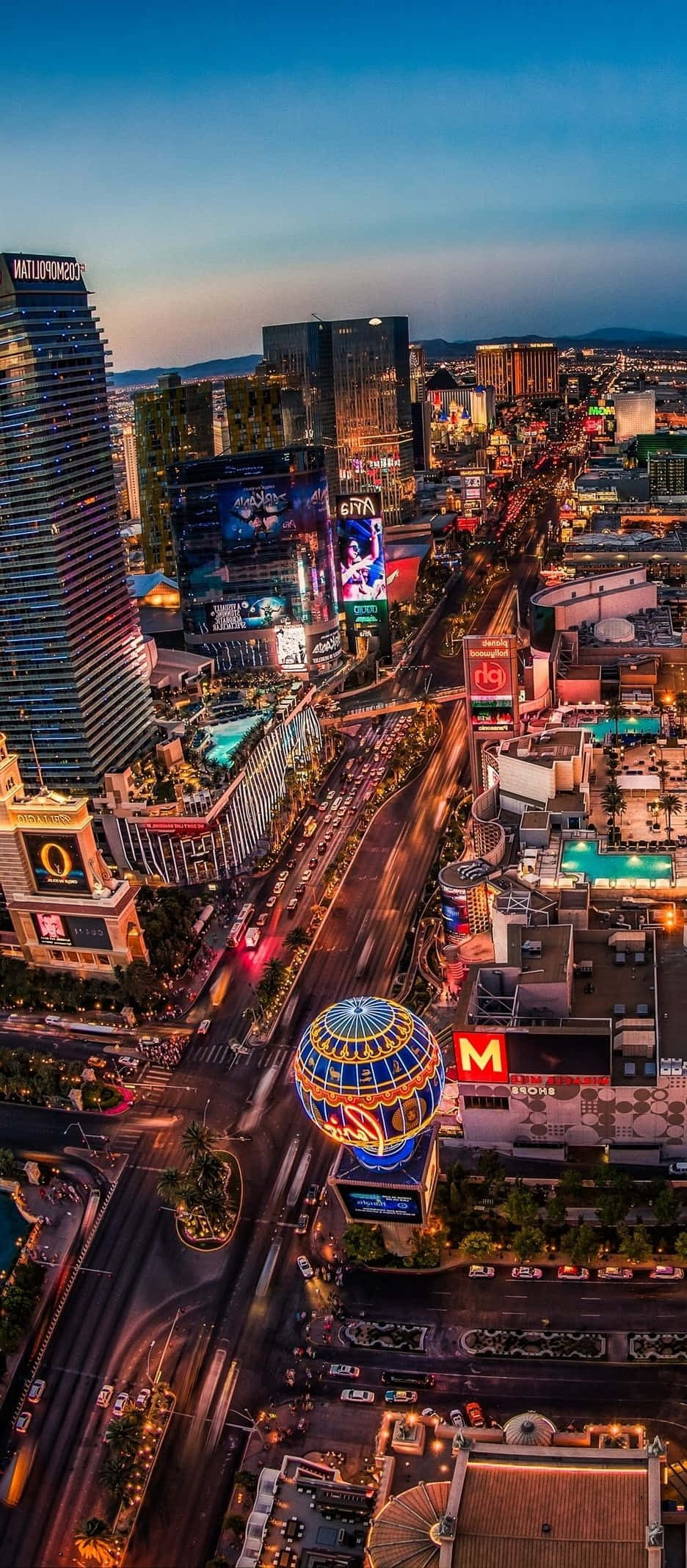Geniet die Glans en Glamour van 'n Las Vegas-sta-wegbly Muurpapier
