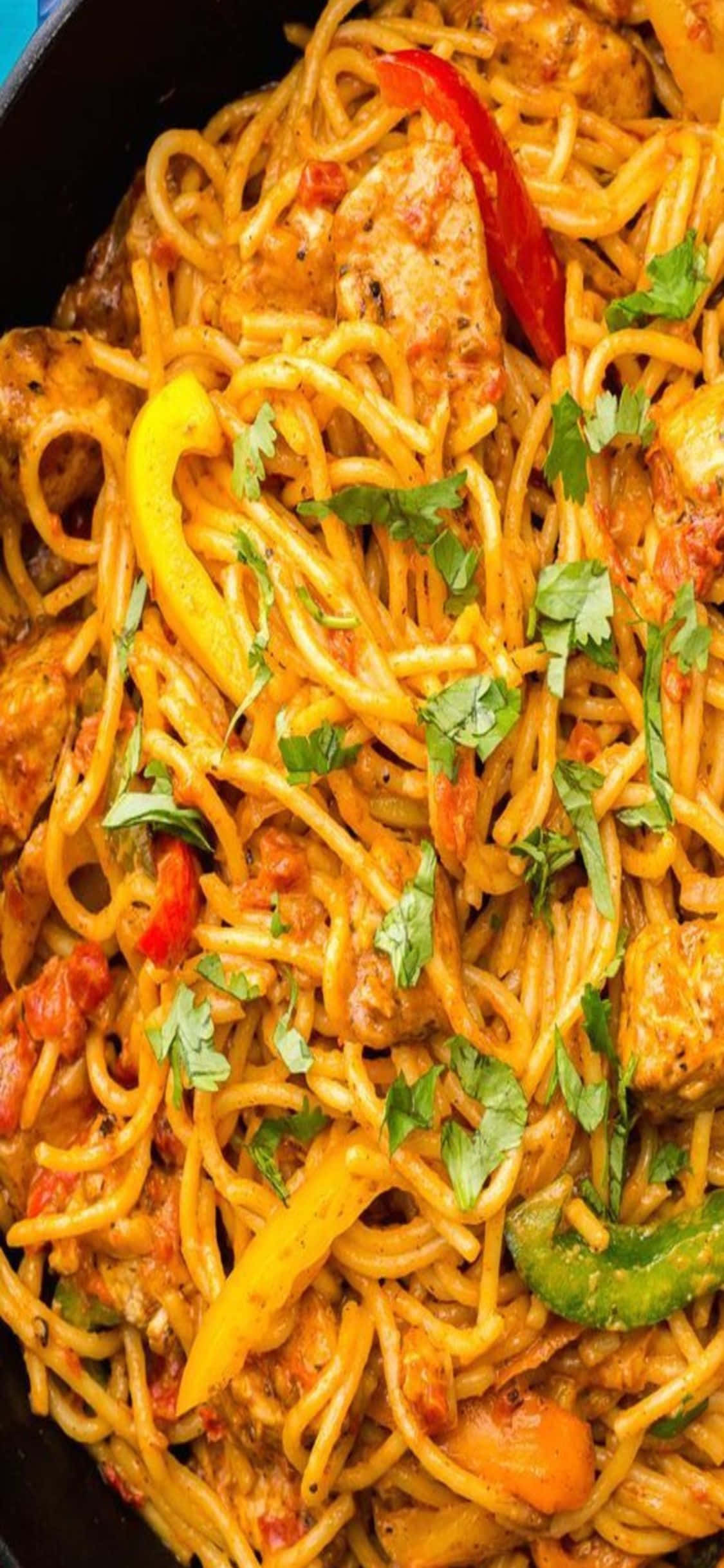 Geniet die Heerlikheid van iPhone X Pasta Muurpapier
