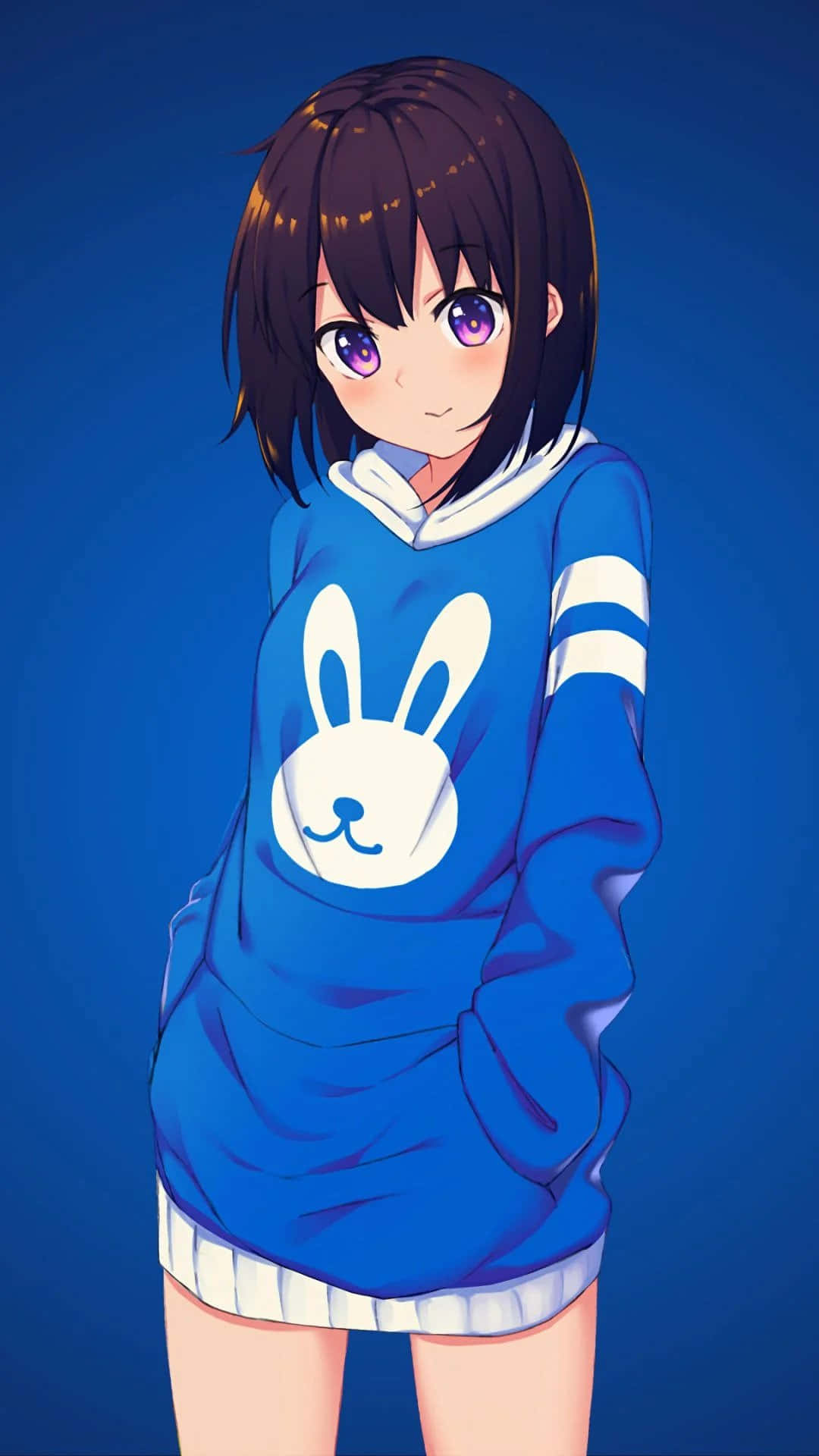 Geniet die herfsseisoen met 'n Anime Girl Hoodie Muurpapier