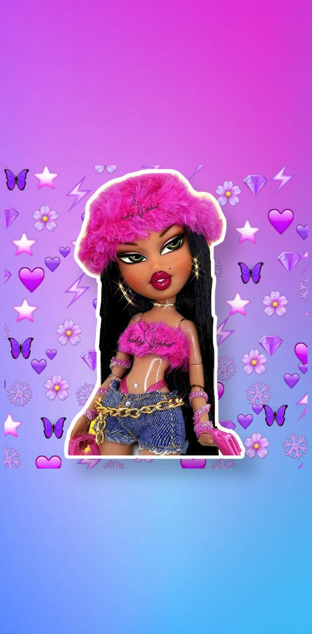 Geniet die Lewe met Bratz-poppe Muurpapier