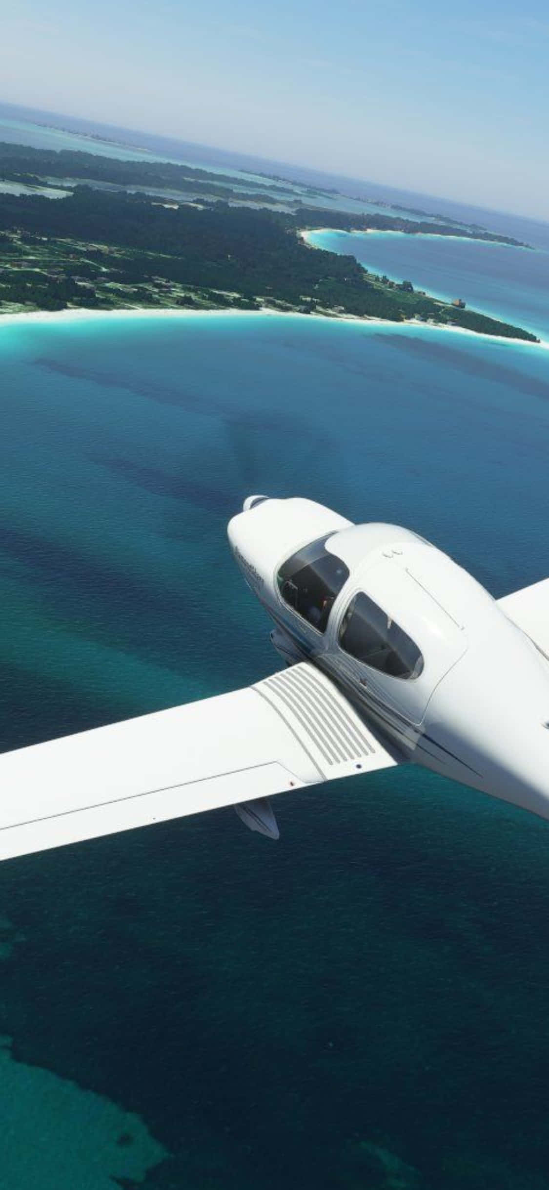 Geniet die Opwinding van Vlug met Microsoft Flight Simulator op iPhone Xs Muurpapier
