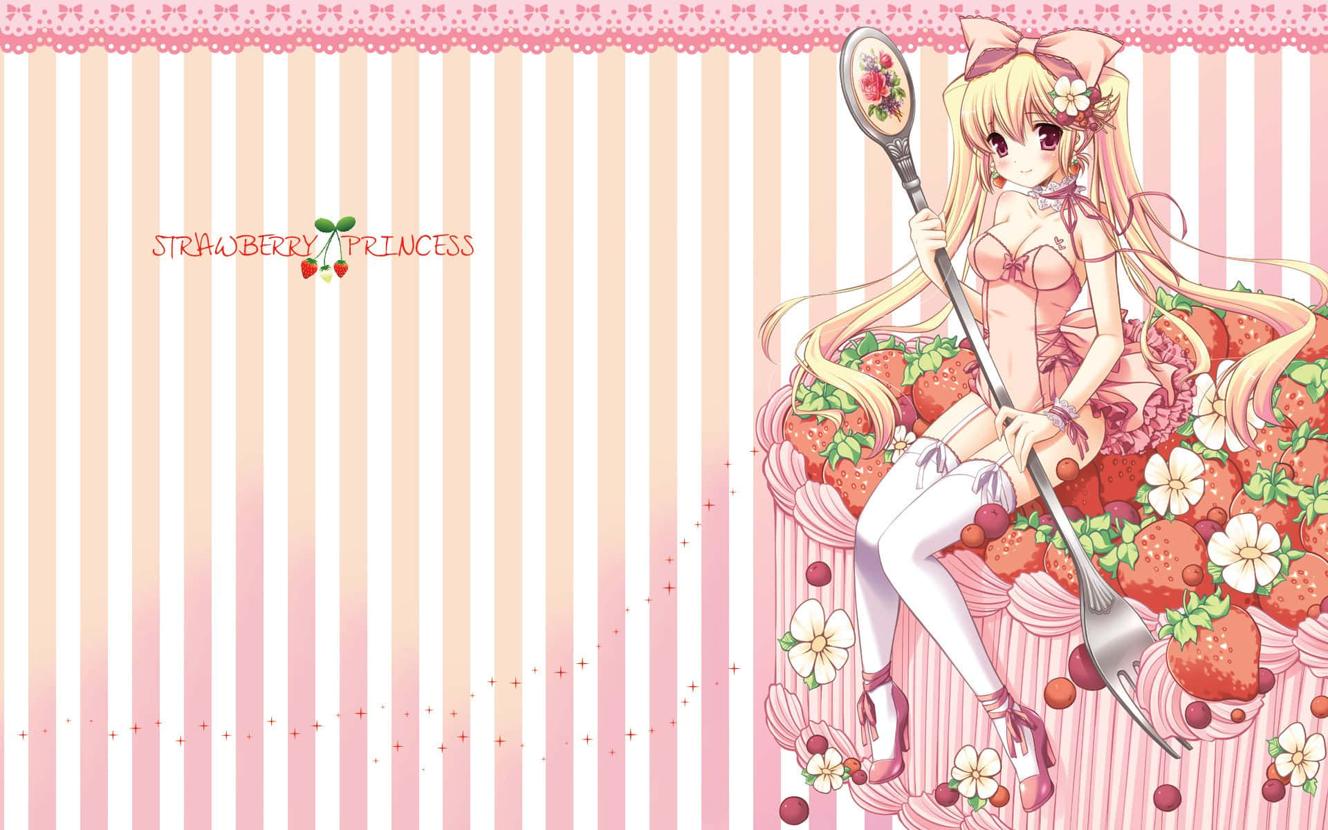 Geniet die Pienk Anime-estetika Muurpapier