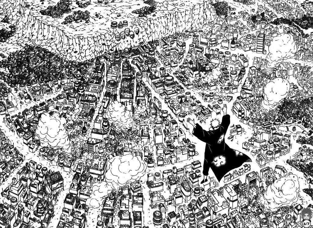 Geniet die pragtige uitsigte van 'n Manga-paneel Muurpapier