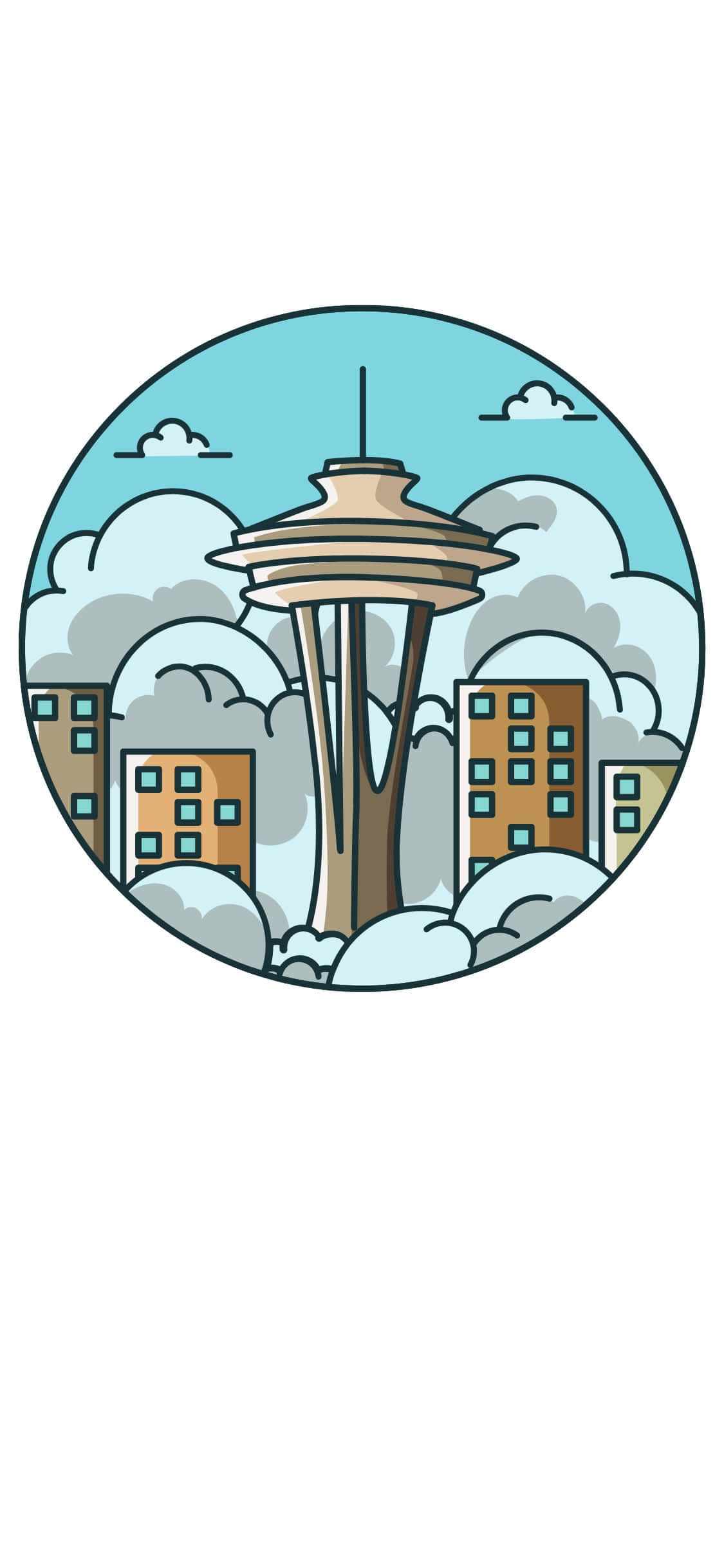Geniet die skoonheid van die Seattle-stadsilhoeët terwyl jy jou iPhone X gebruik. Muurpapier