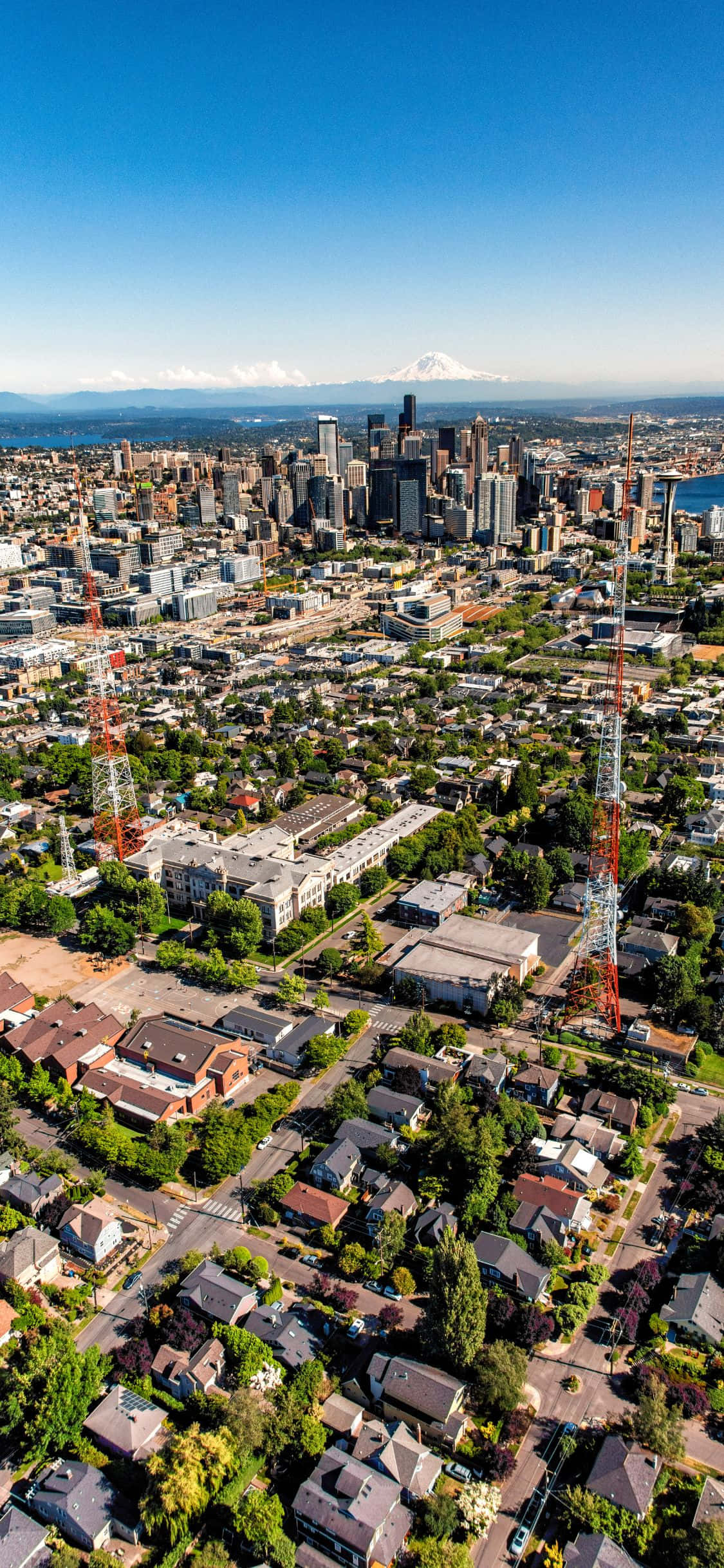 Geniet die skoonheid van Seattle op die iPhone X Muurpapier