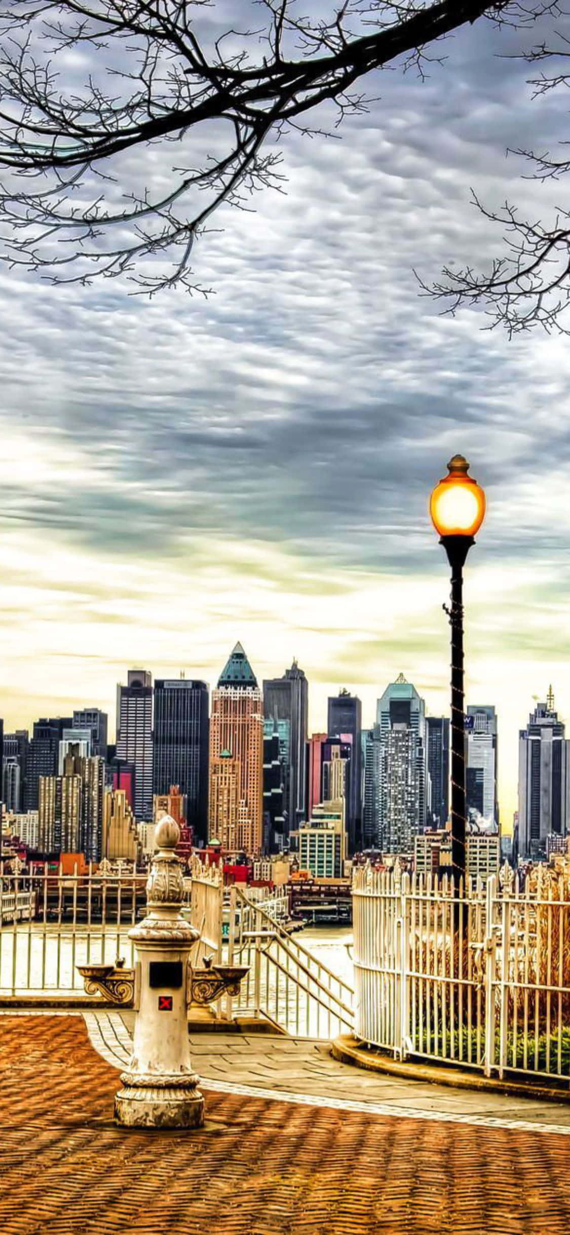 Geniet die Stadslewe in New York met 'n iPhone X Muurpapier
