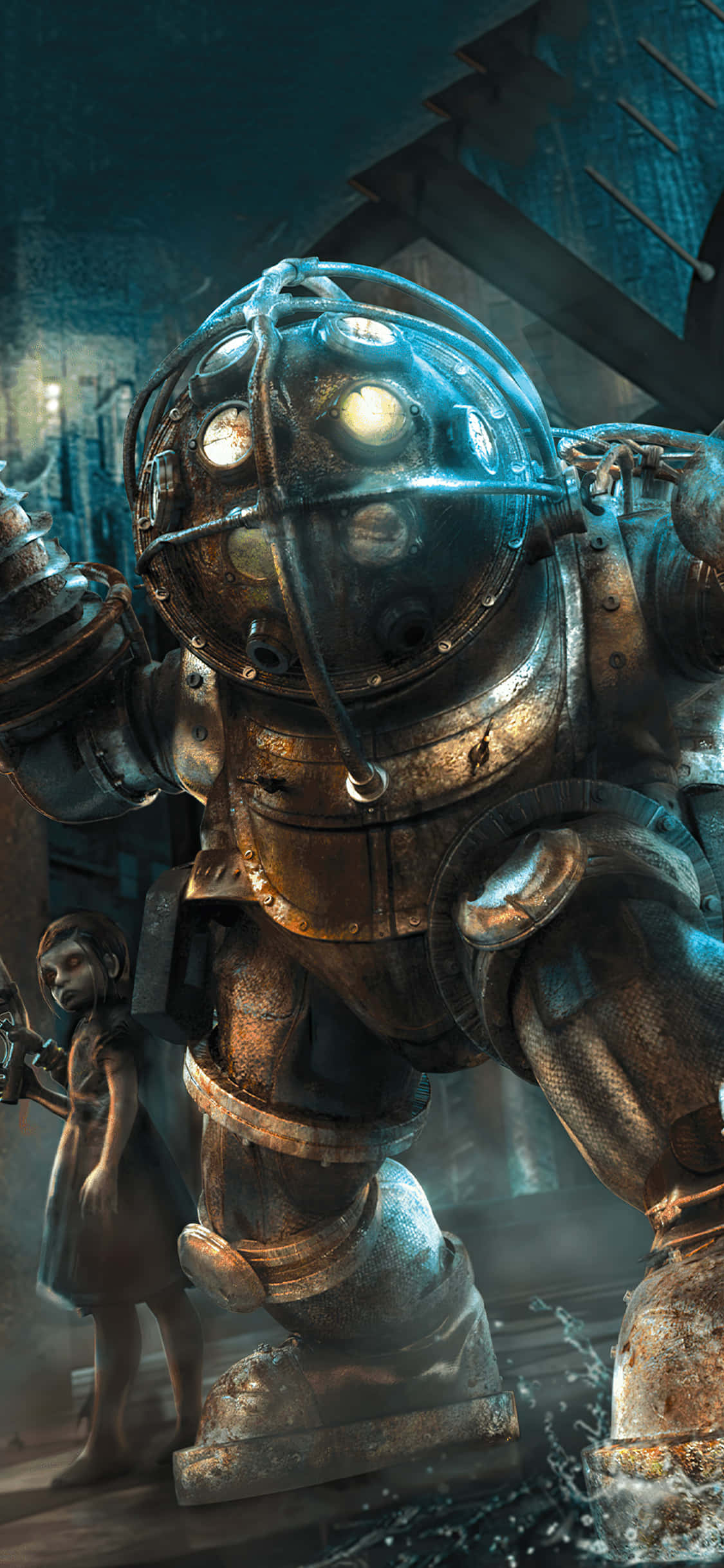 Geniet grafiese wonders met 4K Bioshock op jou iPhone! Muurpapier