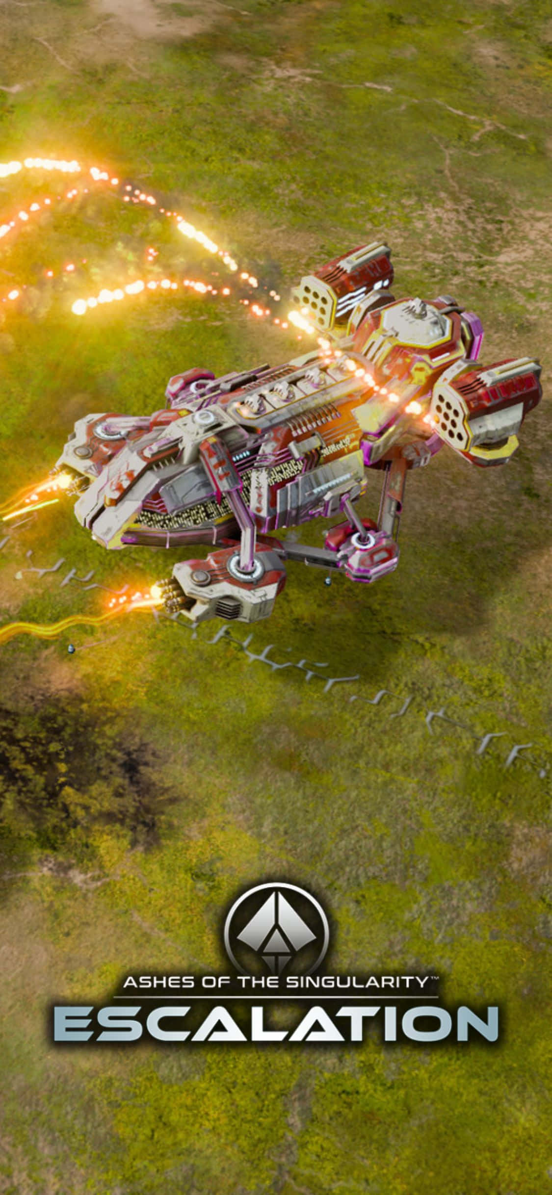Geniet 'n aksiebelaaide speletjie-ervaring met iPhone X en Ashes Of The Singularity Escalation. Muurpapier