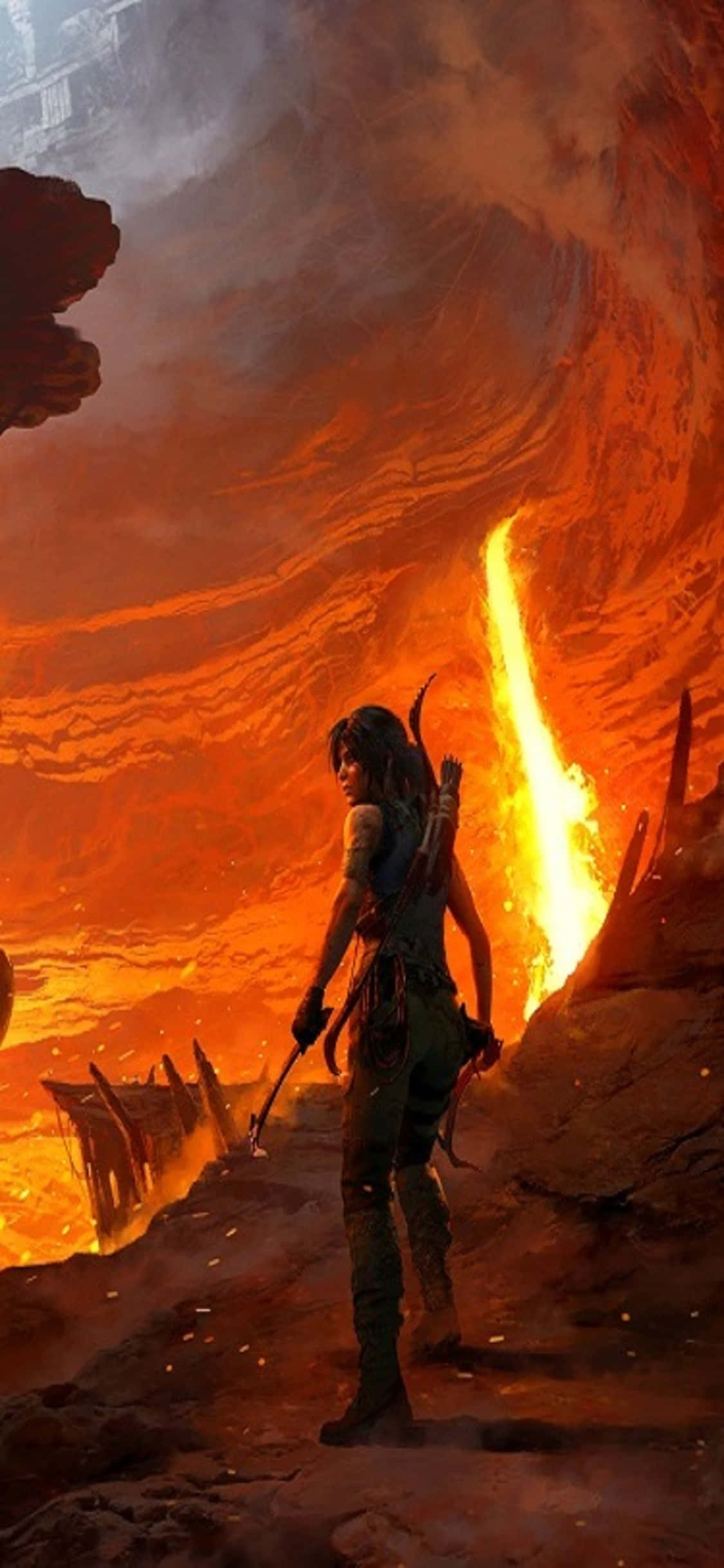 Geniet 'n asemrowende nuwe speletjie-ervaring met die iPhone X Shadow of the Tomb Raider. Muurpapier