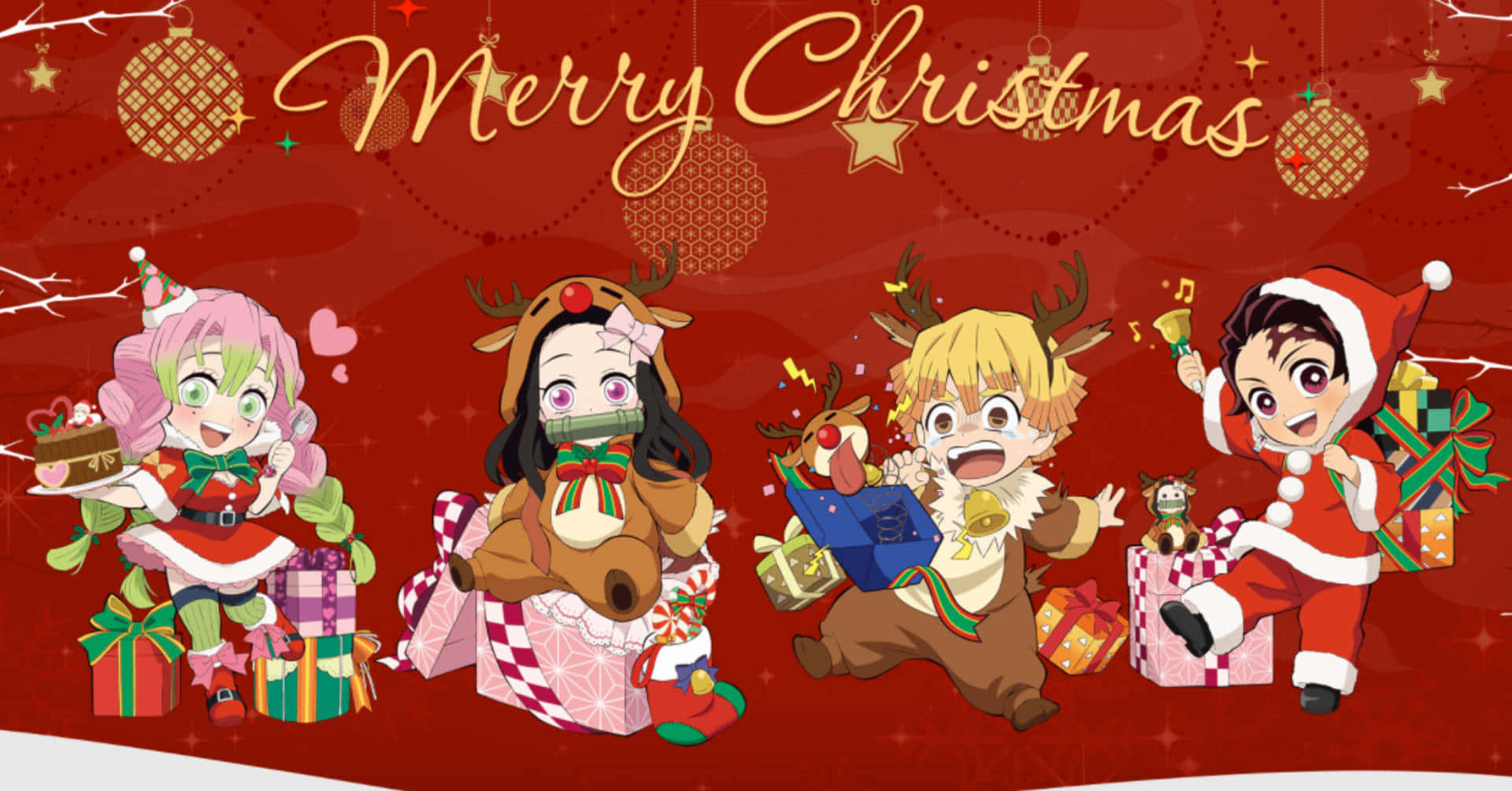 Geniet 'n feestelike Anime Kersfees! Muurpapier
